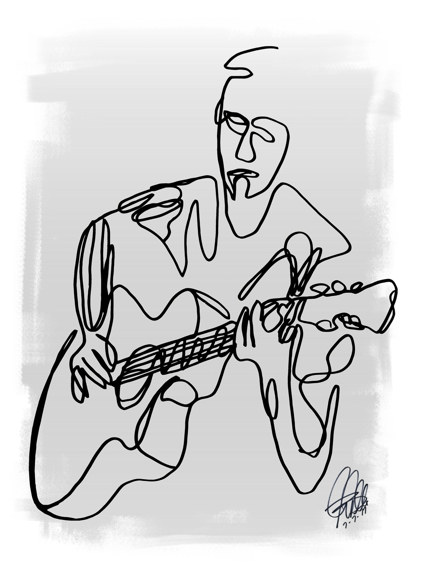 Acoustic Guitar Player Music Poster Print Wall Art 8.5x11