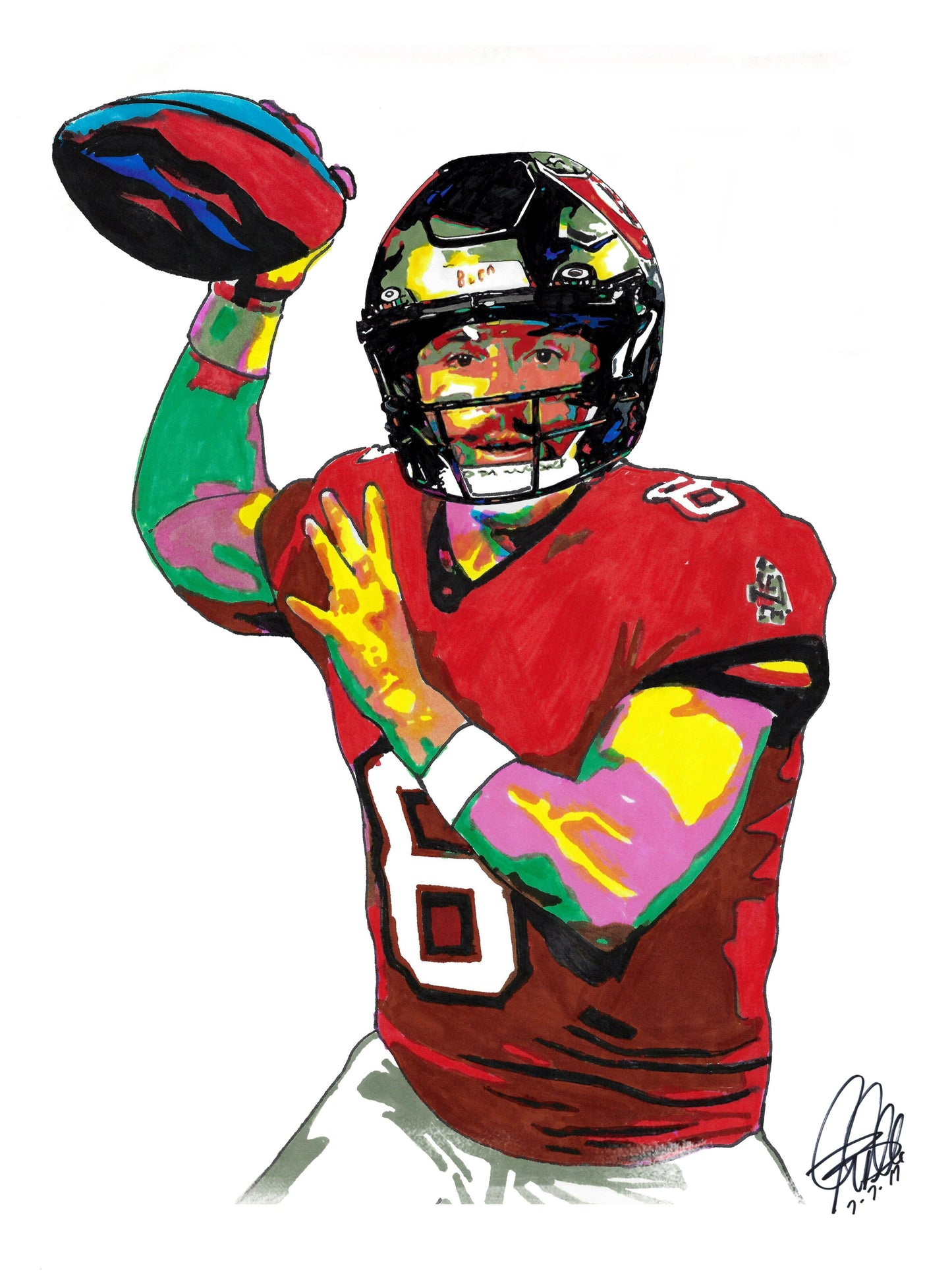 Baker Mayfield Tampa Bay Buccaneers Football Poster Print Wall Art 8.5x11