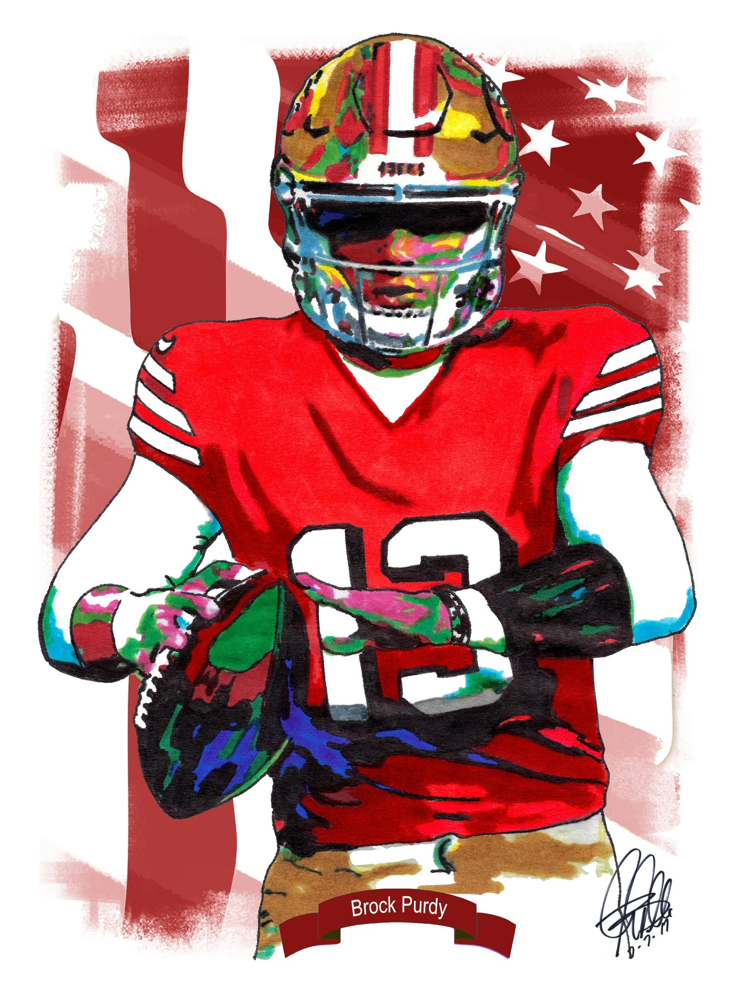 Brock Purdy San Francisco 49ers Football Sports Poster Print Wall Art 18x24