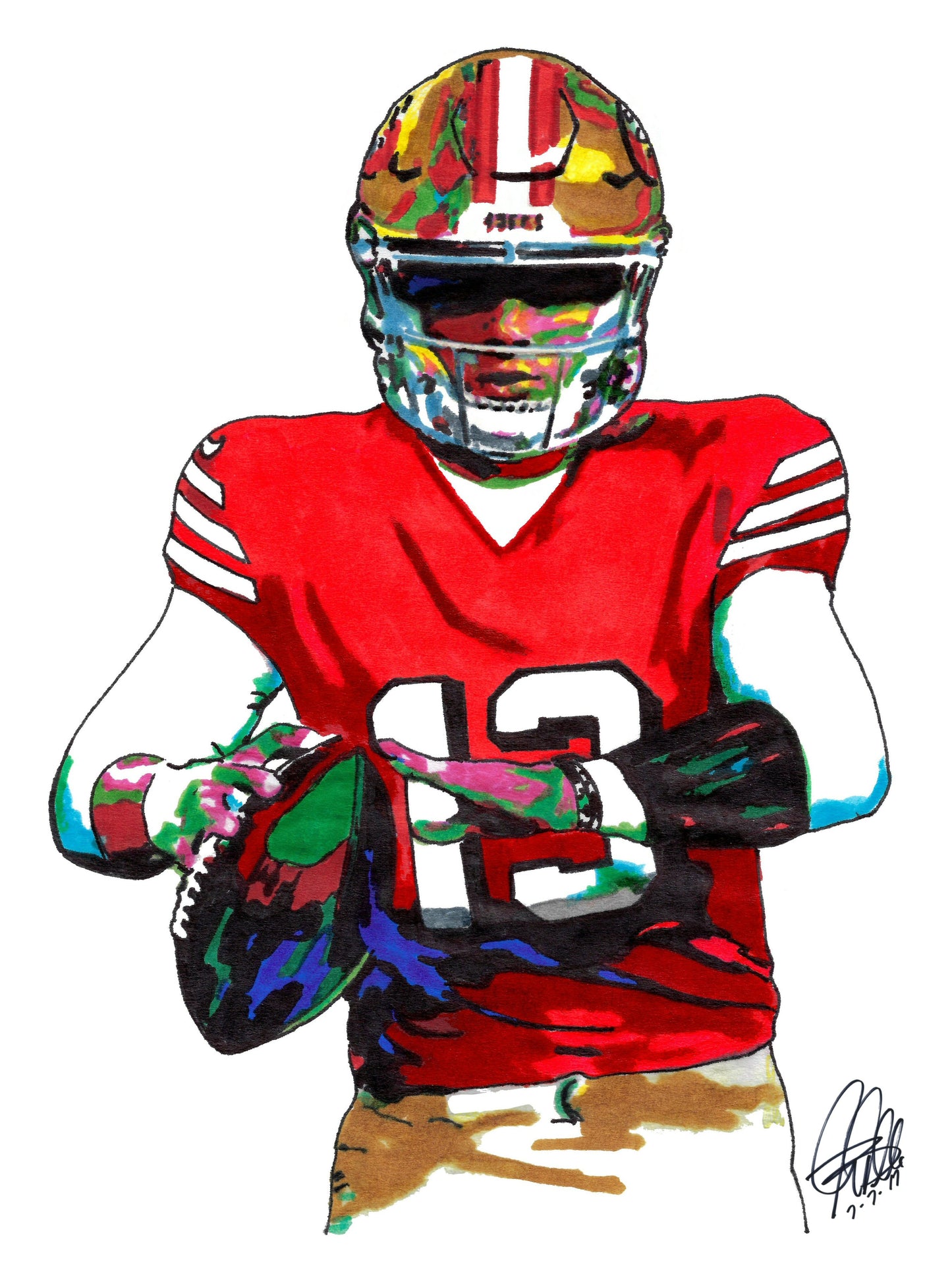 Brock Purdy San Francisco 49ers QB Football Sports Poster Print Wall Art 8.5x11