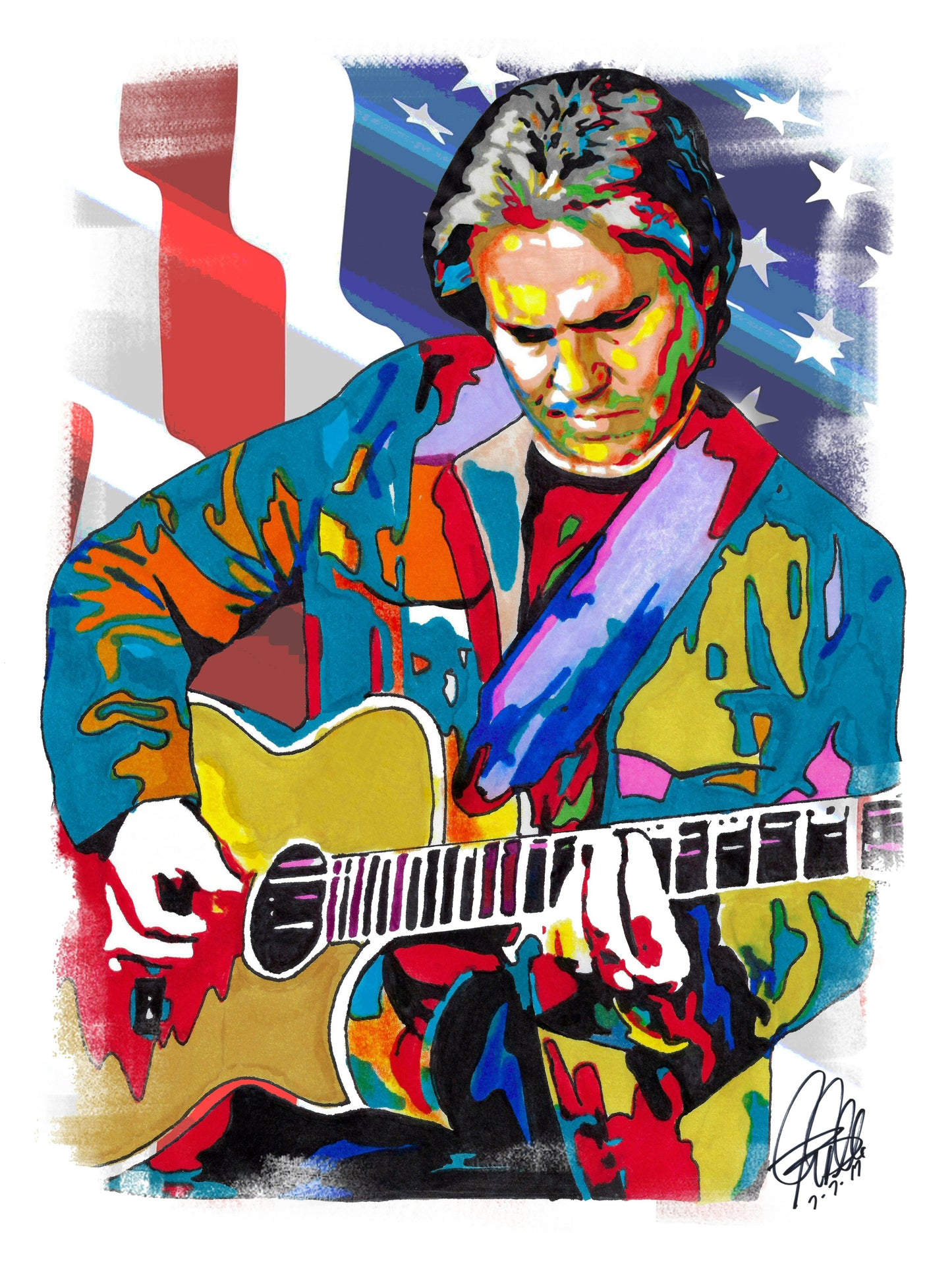 Doyle Dykes Acoustic Guitar Country Music Poster Print Wall Art 8.5x11