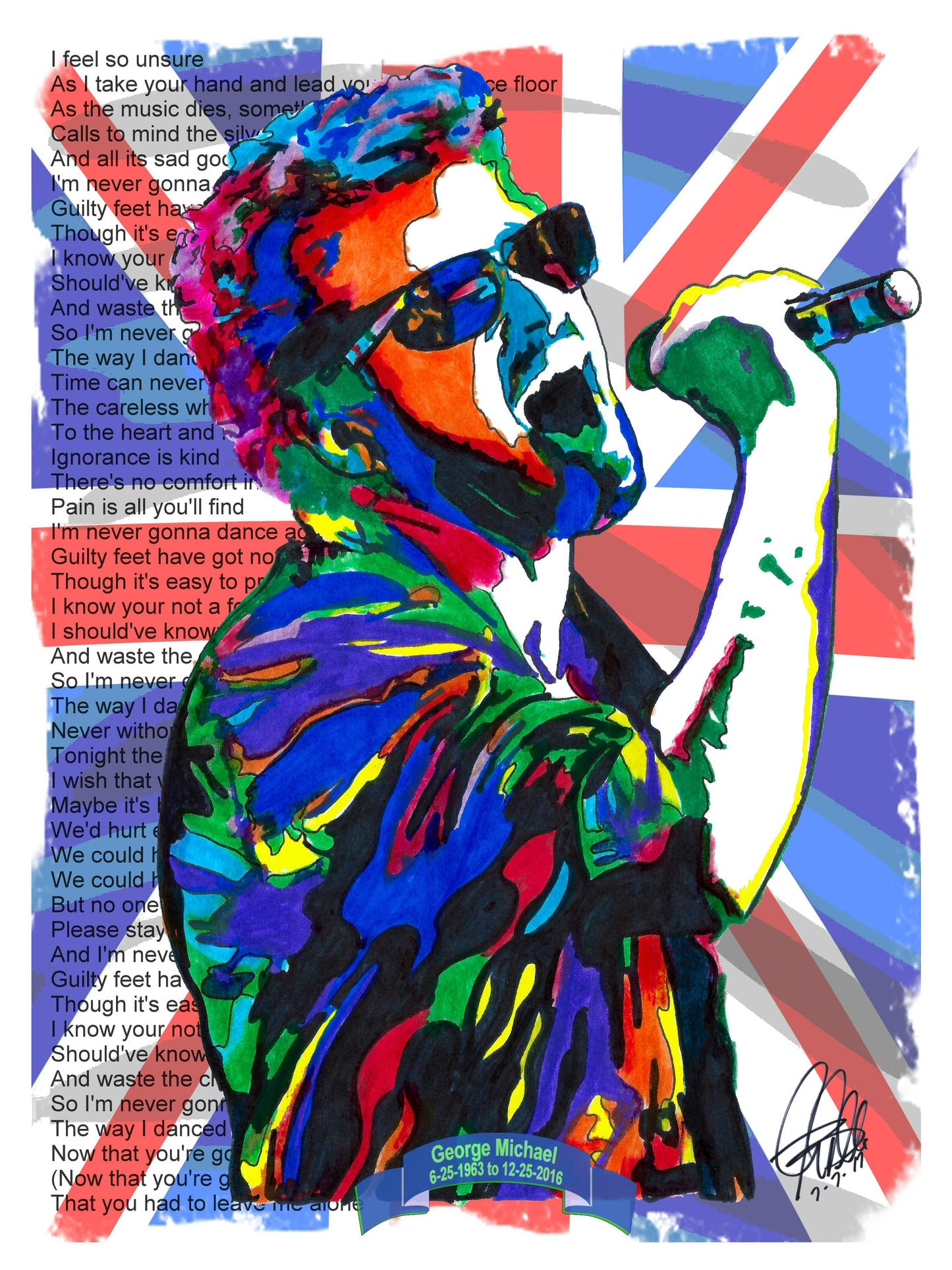 George Michael Singer Dance Pop Music Poster Print Wall Art 18x24