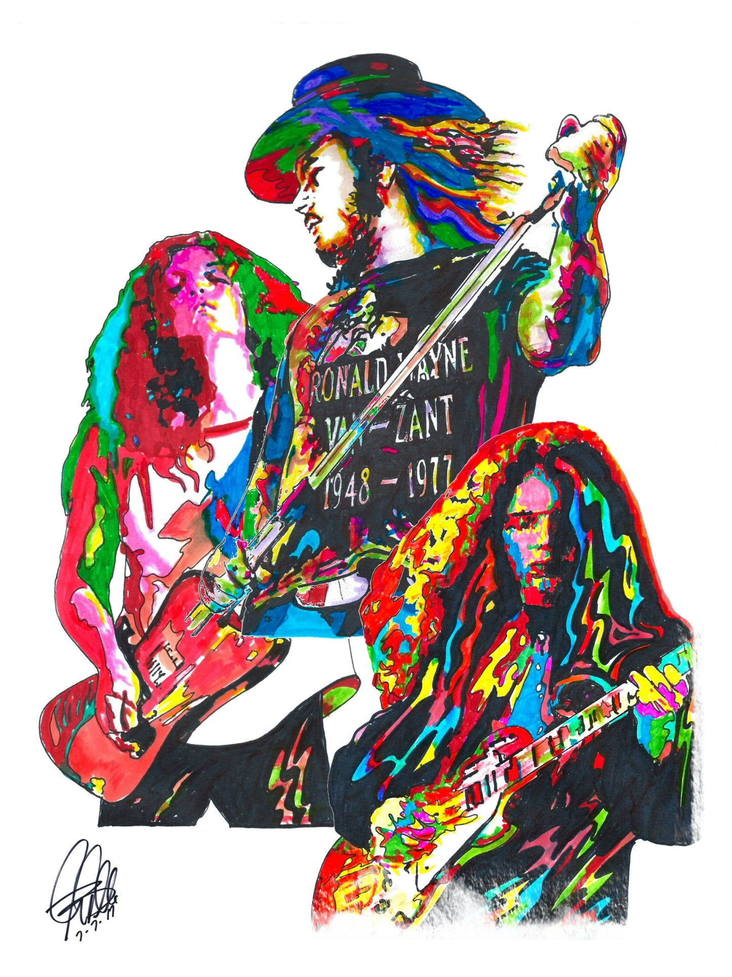 Lynyrd Skynyrd Ronnie Van Zant Country Rock Music Poster Print Wall Art 18x24