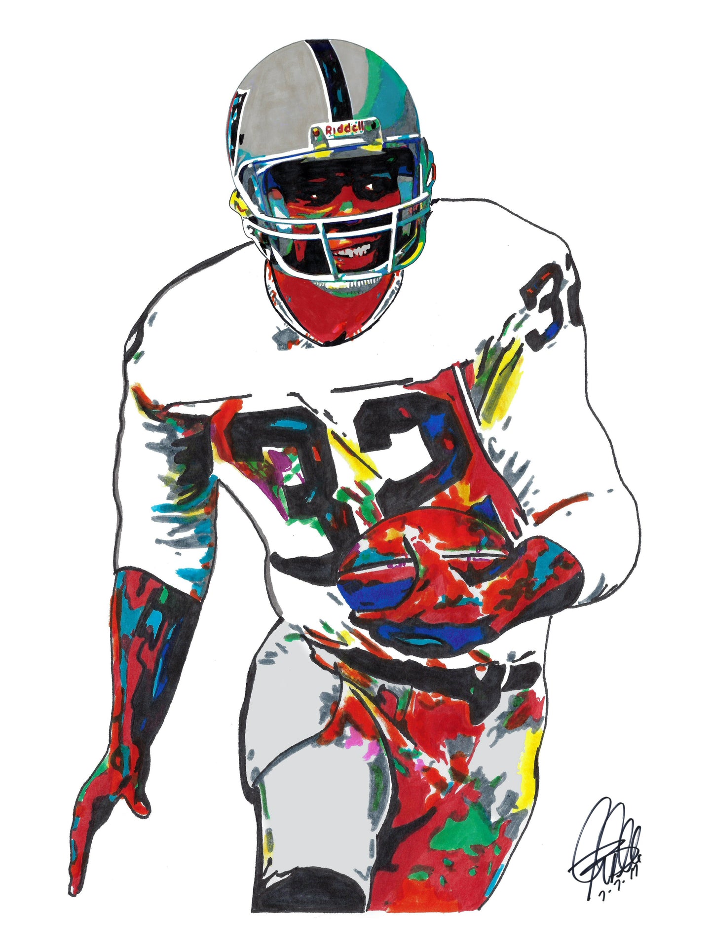 Marcus Allen Oakland Raiders Football Running Back Poster Print Wall Art 8.5x11