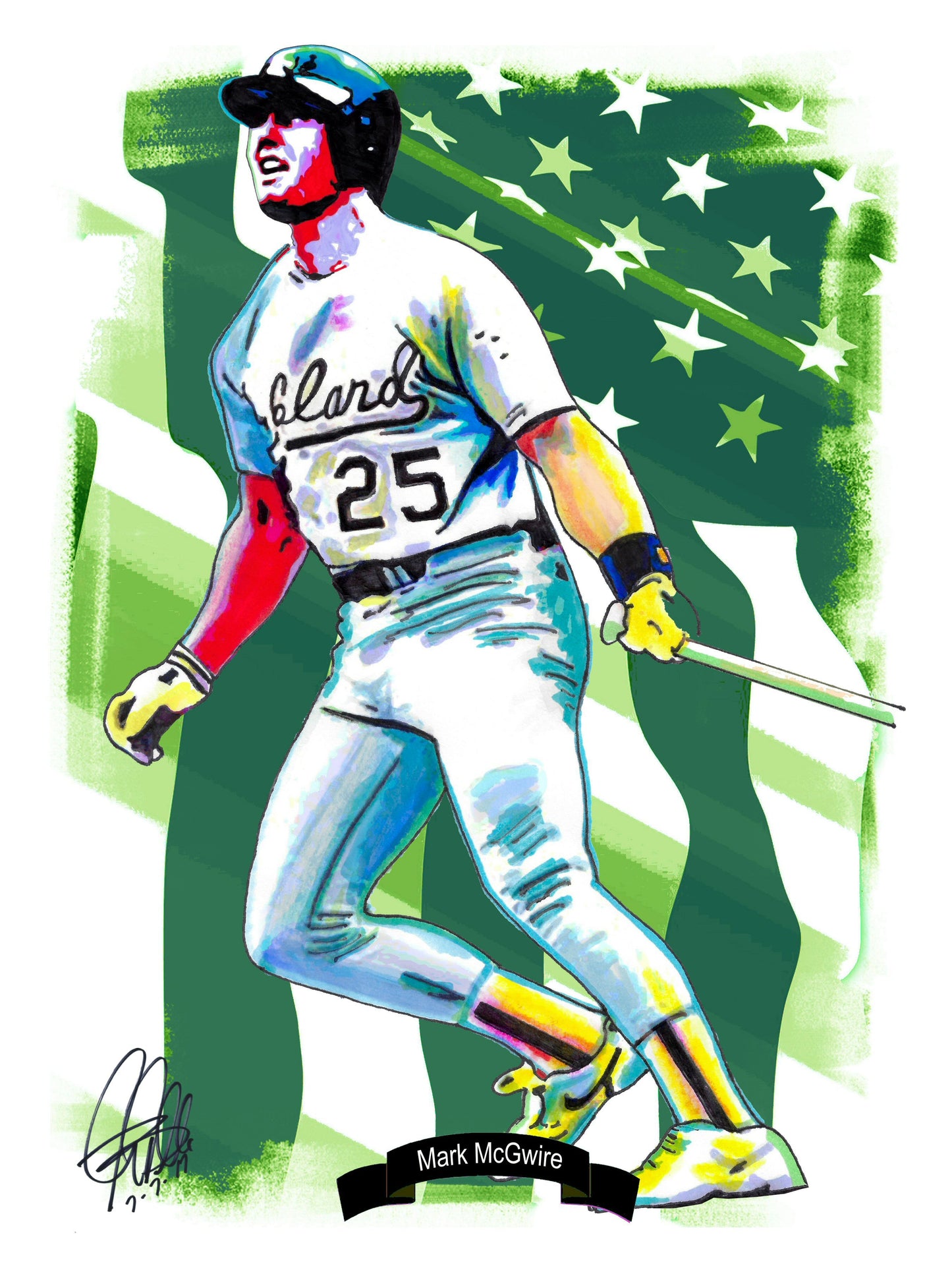 Mark McGwire Oakland Athletics Baseball Sports Poster Print Wall Art 18x24