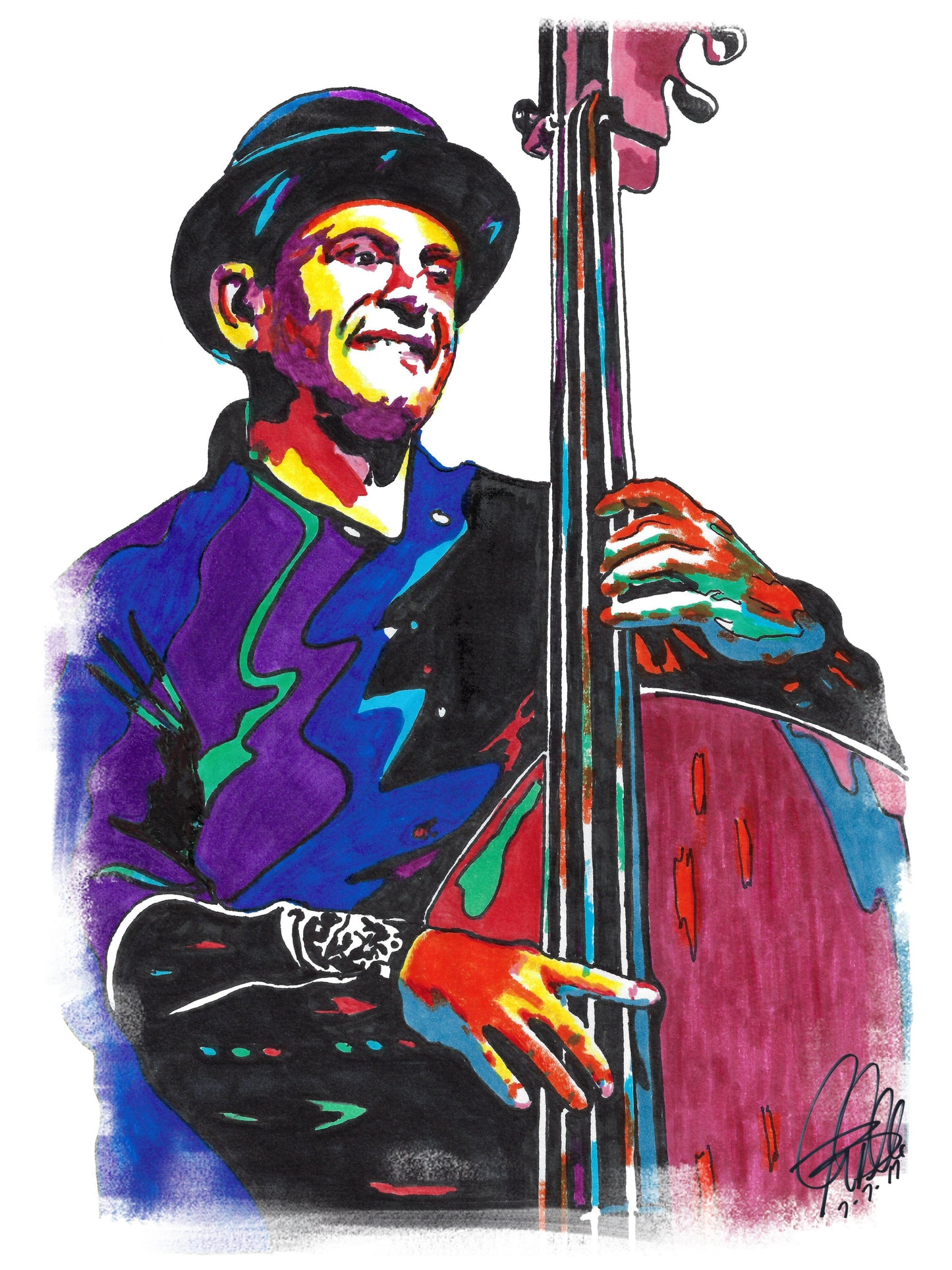 Mark Schatz Bass Bluegrass Country Music Poster Print Wall Art 8.5x11