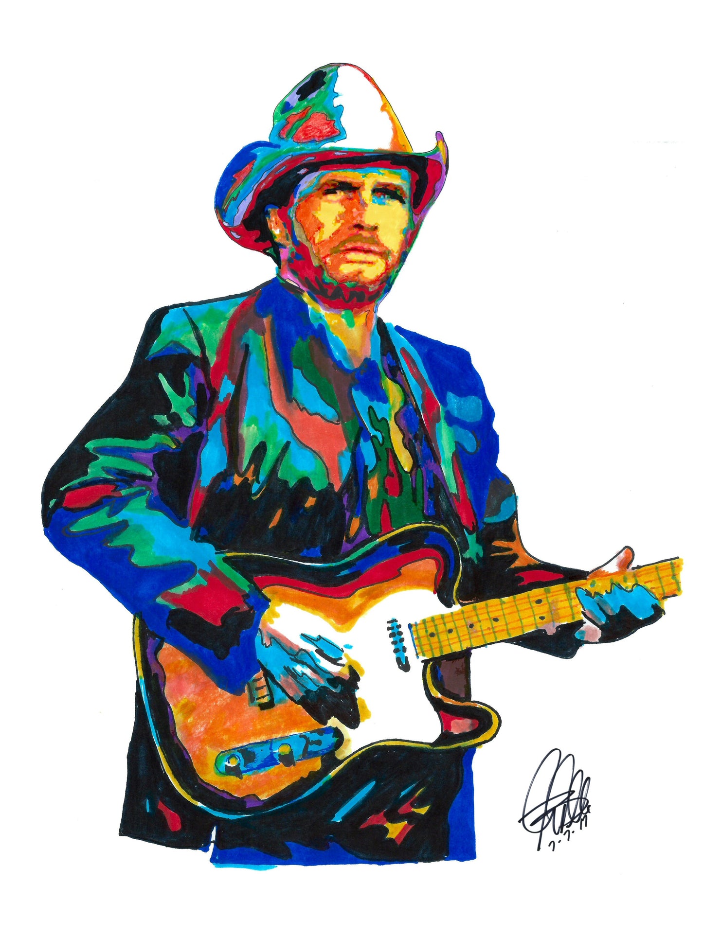 Merle Haggard Singer Guitar Outlaw Country Music Poster Print Wall Art 8.5x11