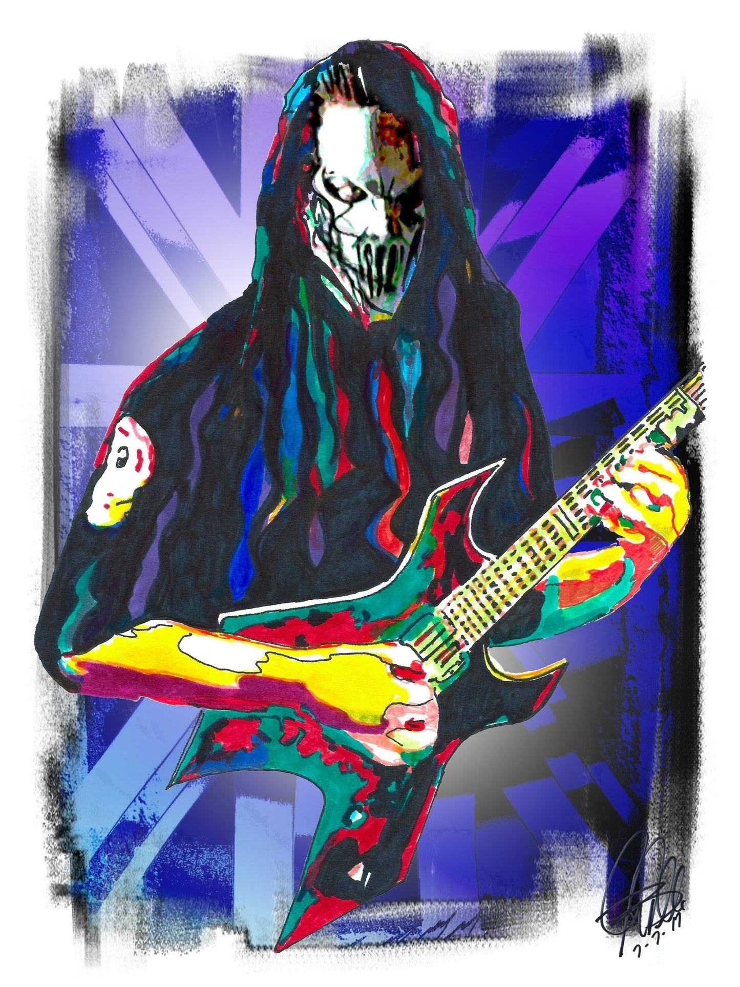 Mick Thomson Slipknot Guitar Groove Metal Music Poster Print Wall Art 8.5x11