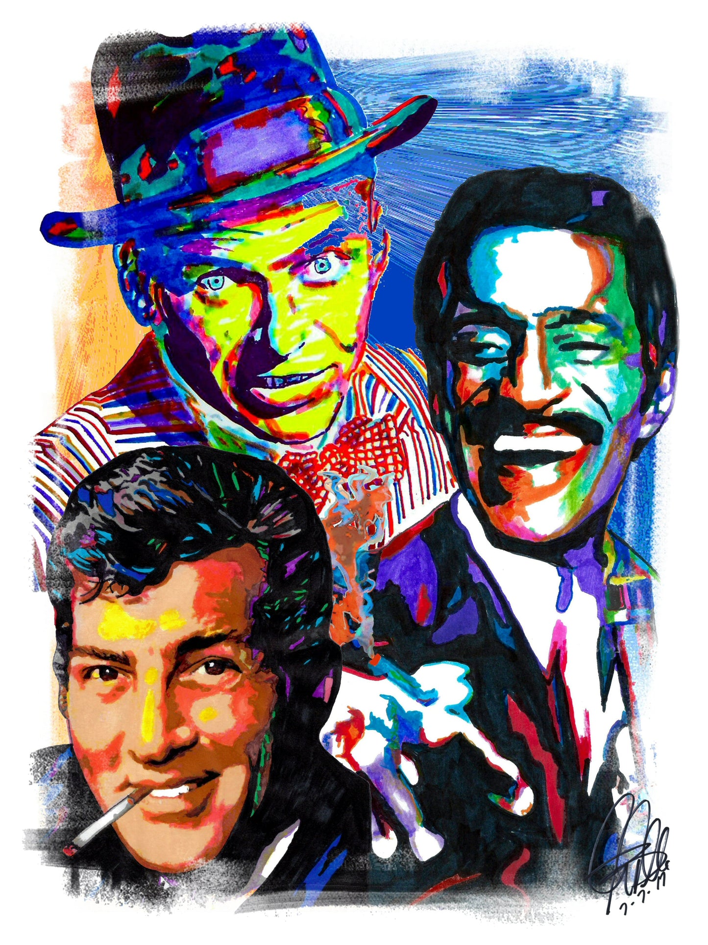 Rat Pack Frank Sinatra Sammy Davis Jr Dean Martin Poster Print Wall Art 8.5x11