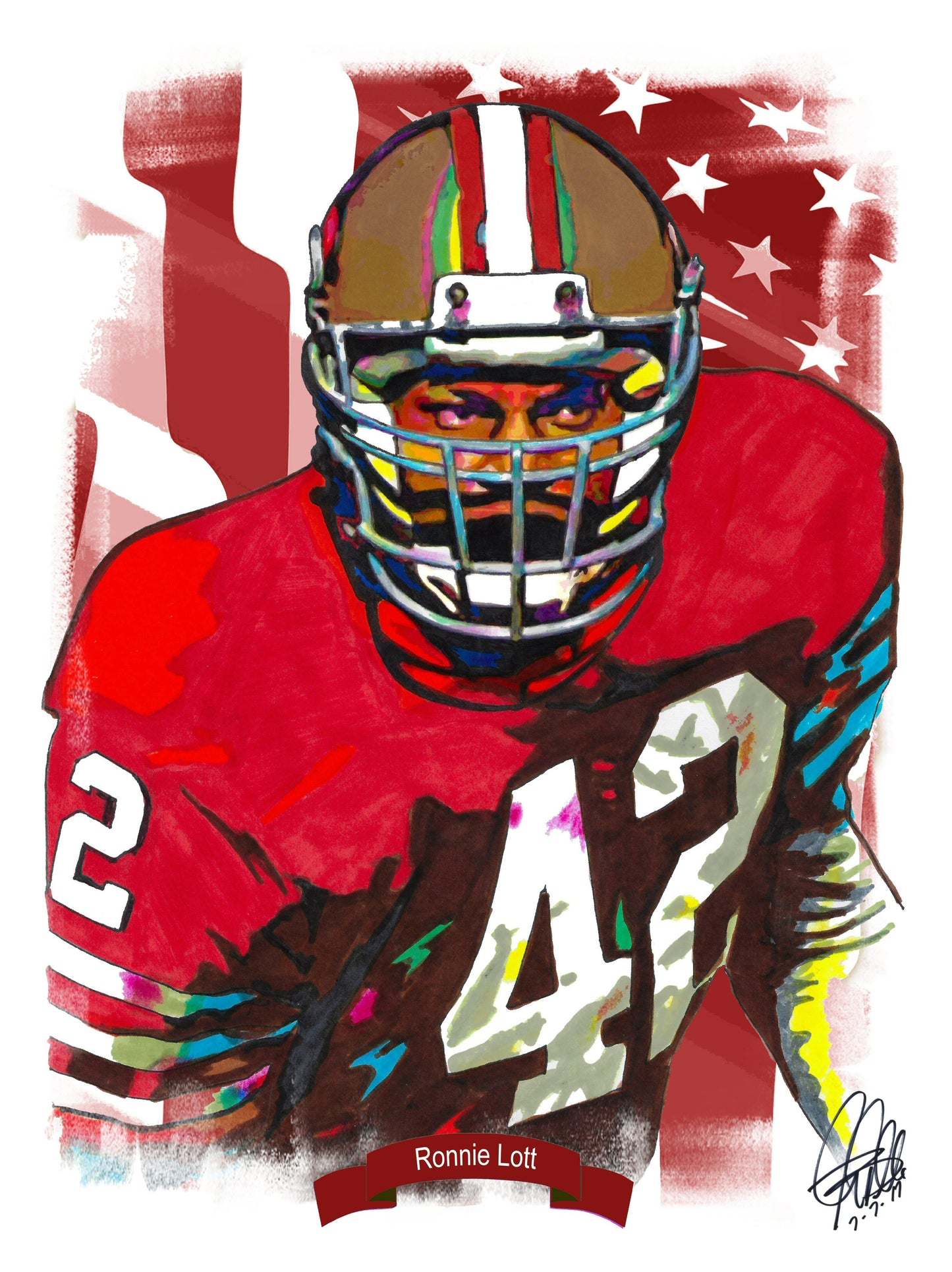 Ronnie Lott San Francisco 49ers Football Sports Poster Print Wall Art 8.5x11