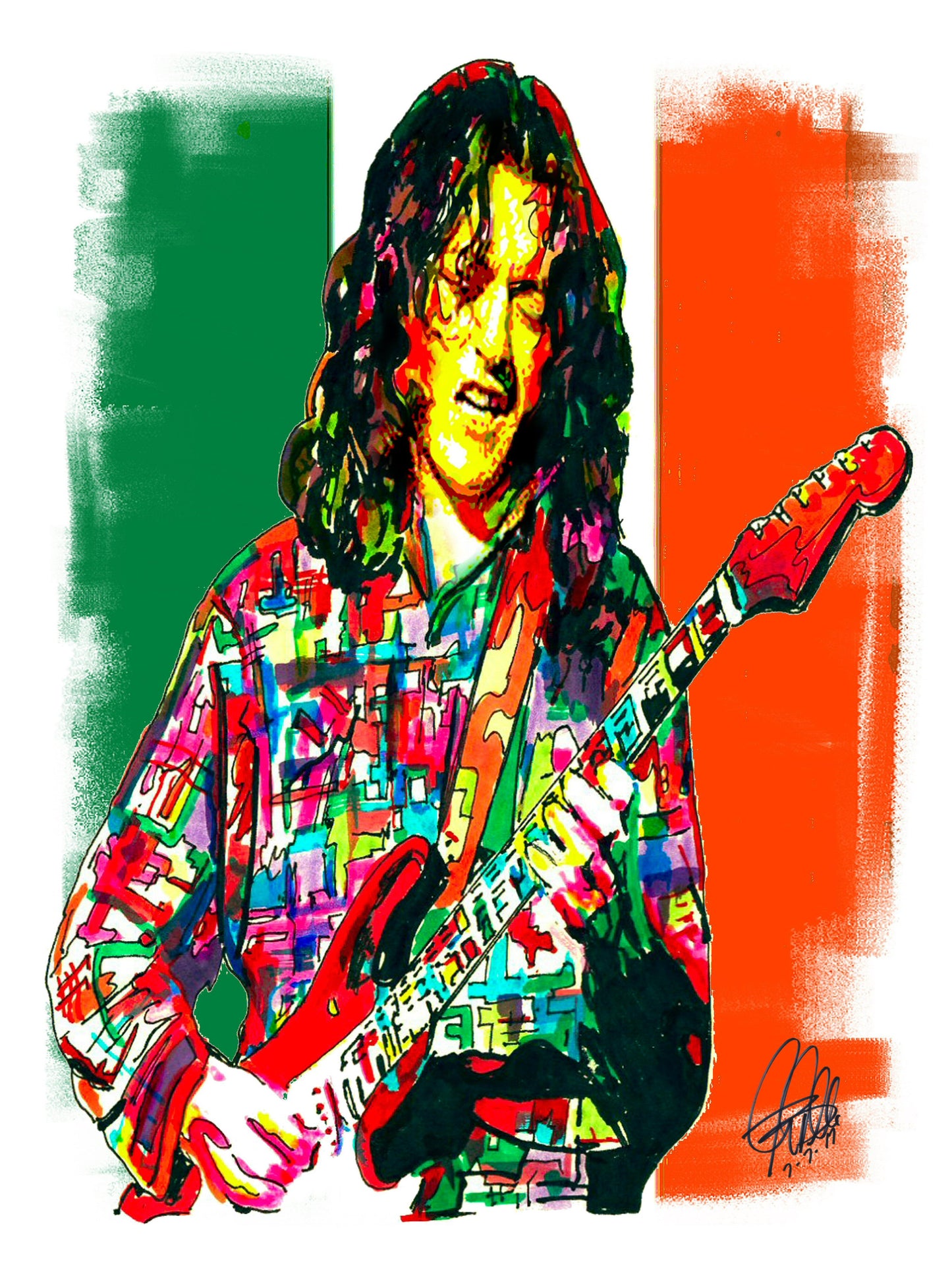 Rory Gallagher Guitar Blues Rock Music Poster Print Wall Art 8.5x11