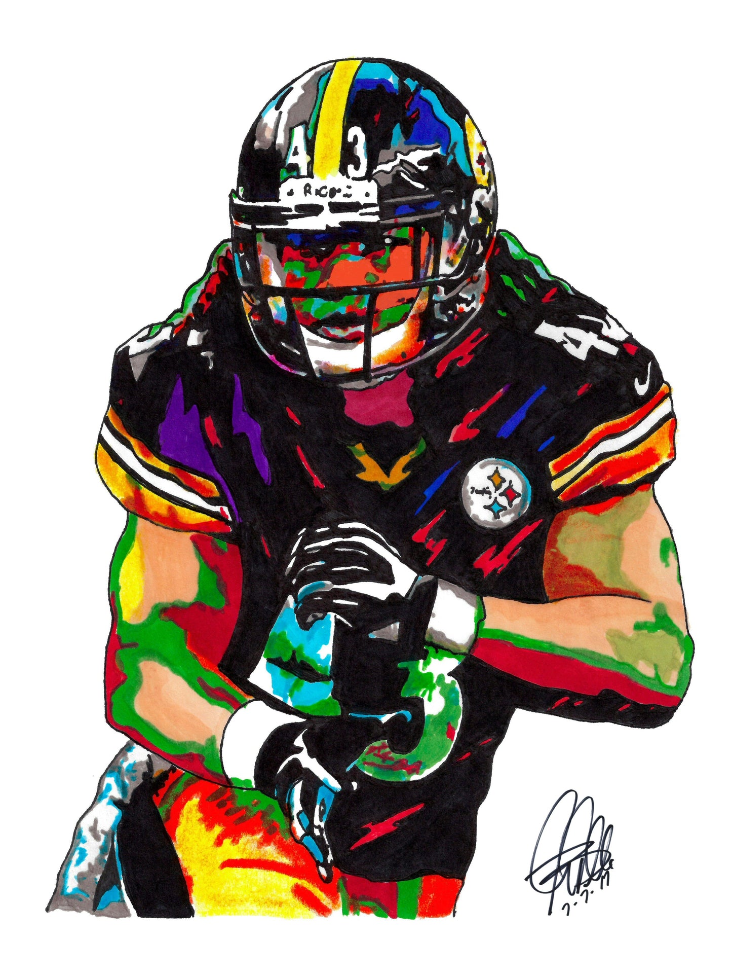 Troy Polamalu Pittsburgh Steelers Football Poster Print Wall Art 18x24