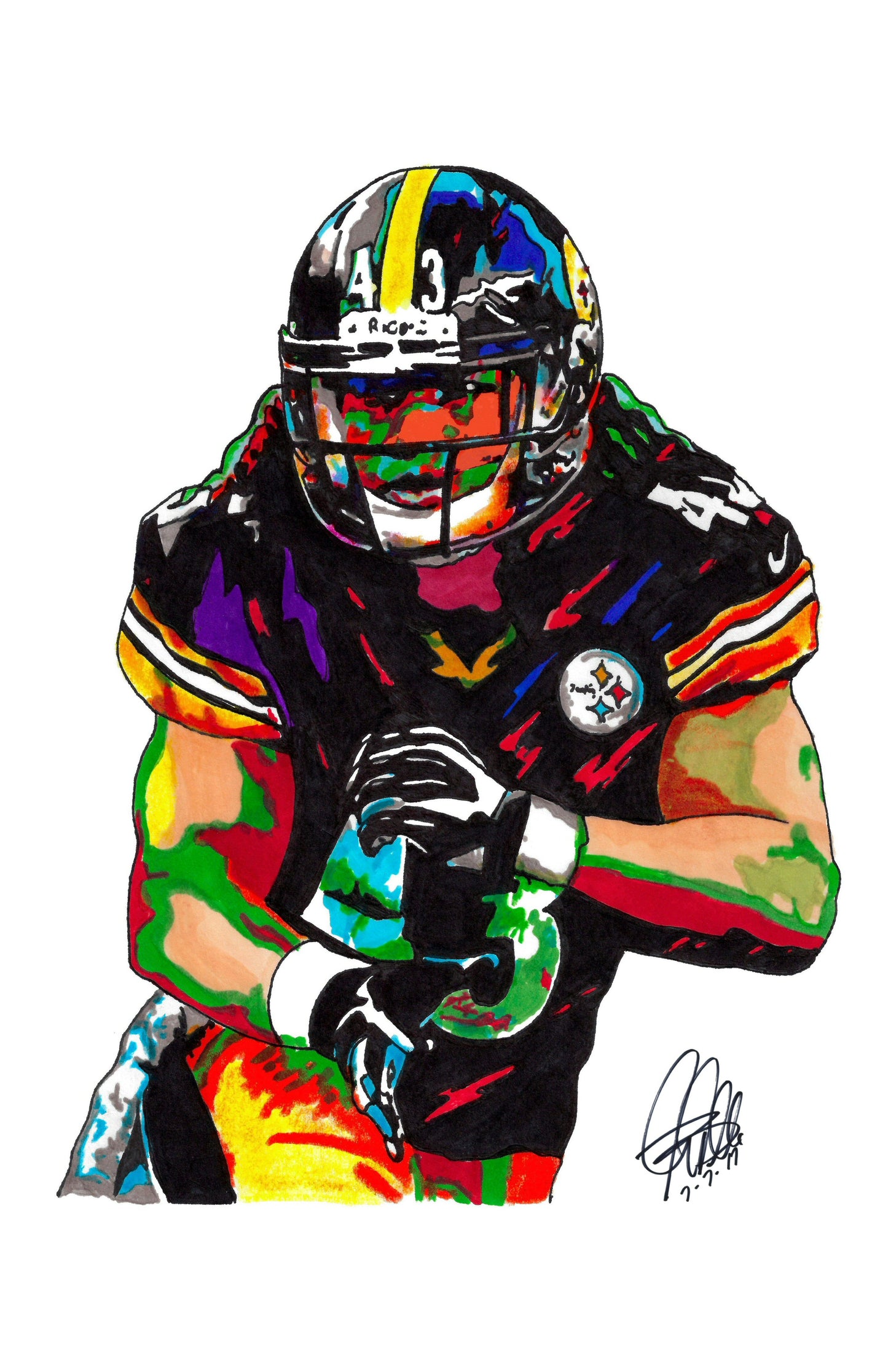 Troy Polamalu Pittsburgh Steelers Football Poster Print Wall Art 11x17
