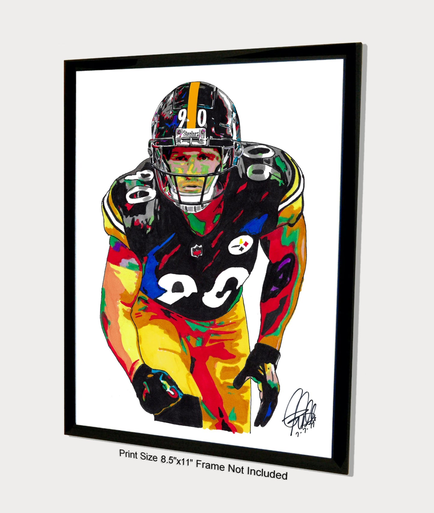 TJ Watt Pittsburgh Steelers Football Sports Poster Print Wall Art 8.5x11