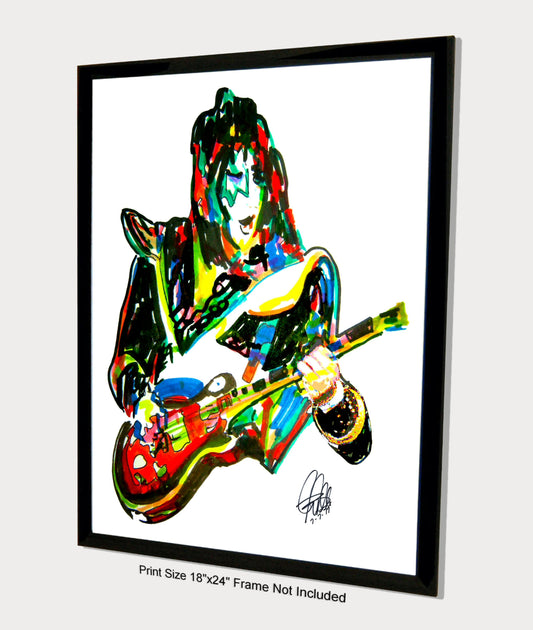 Ace Frehley Kiss New York Groove Guitar Rock Music Print Poster Wall Art 18x24