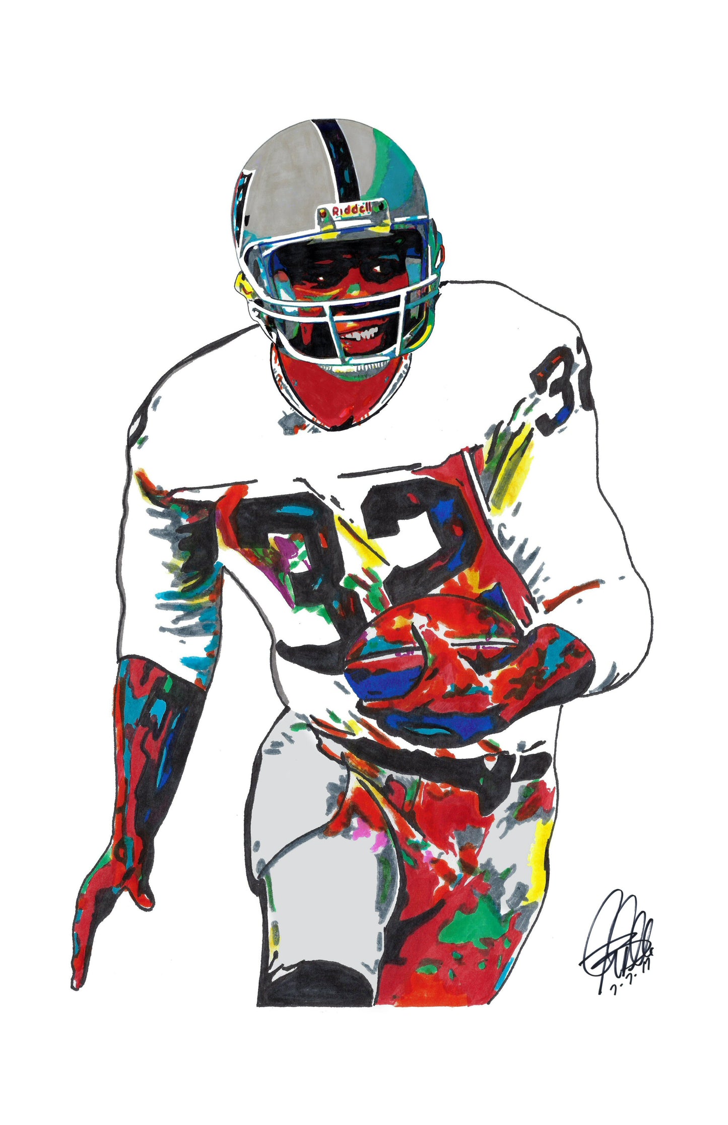 Marcus Allen Oakland Raiders Football Running Back Poster Print Wall Art 11x17