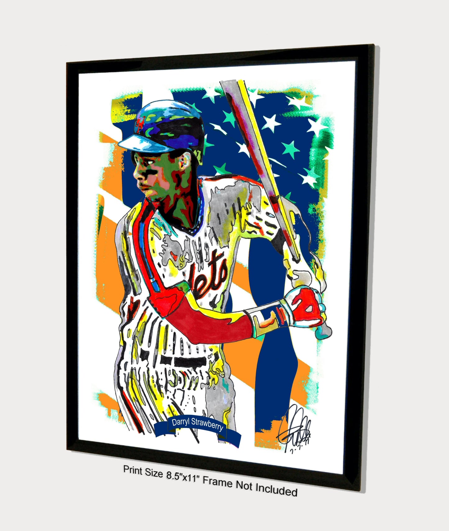 Darryl Strawberry New York Mets Baseball Sports Poster Print Wall Art 8.5x11