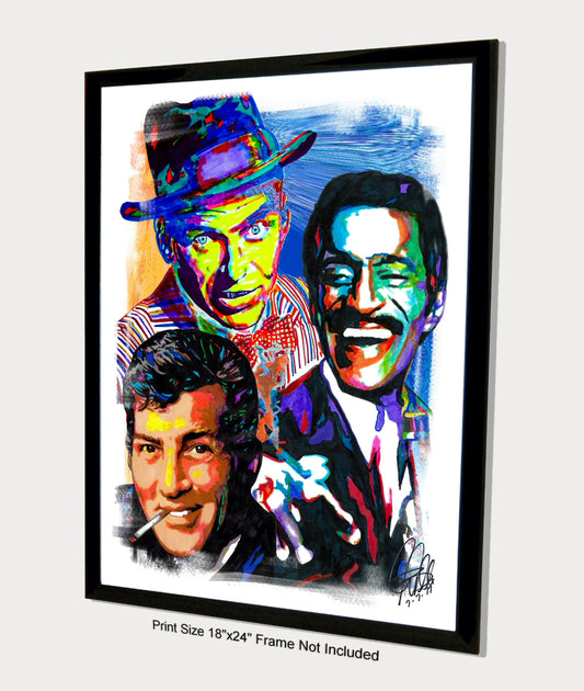 Rat Pack Frank Sinatra Sammy Davis Jr Dean Martin Poster Print Wall Art 18x24