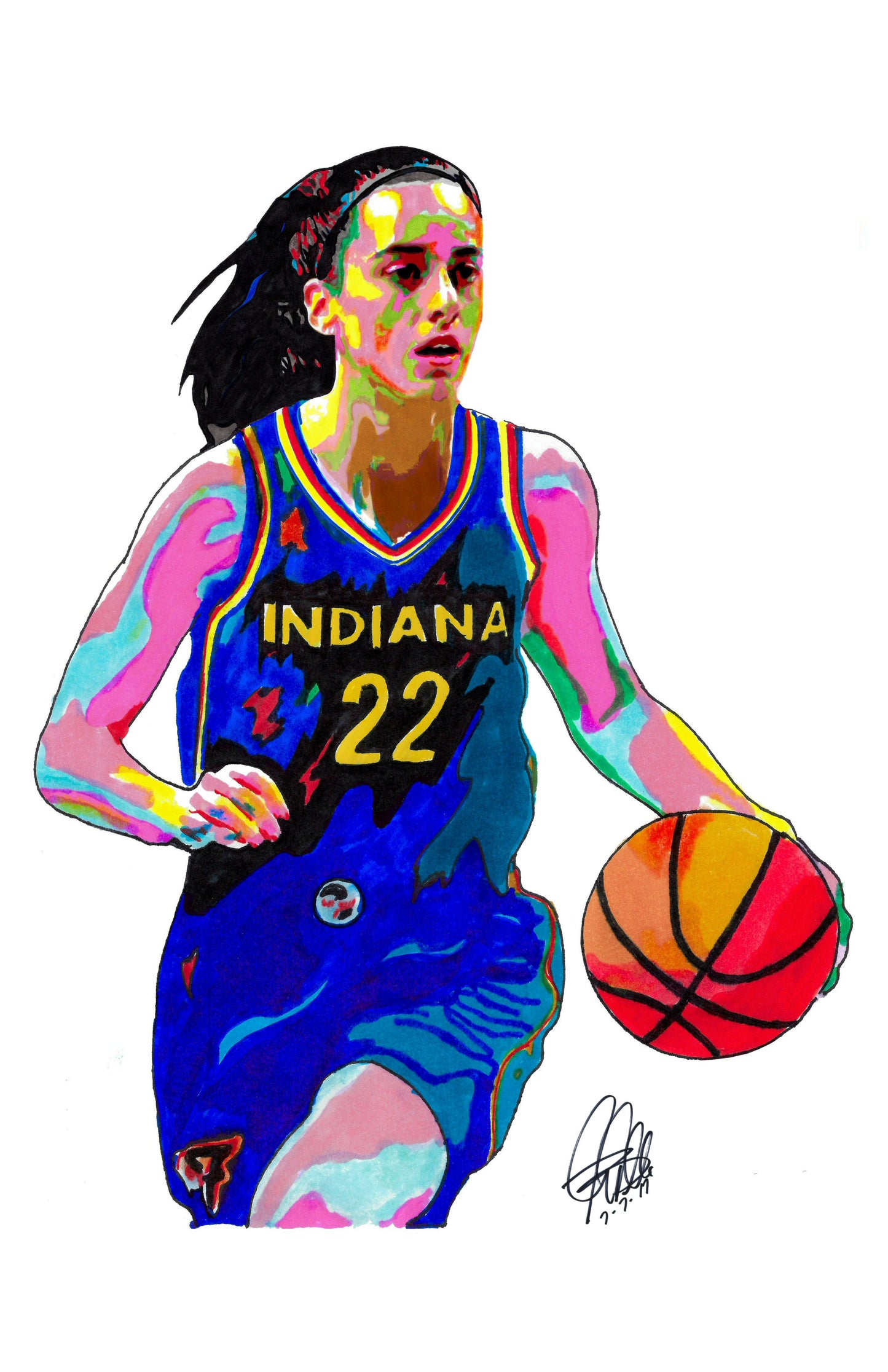 Caitlin Clark Indiana Fever Basketball Poster Print Wall Art 11x17