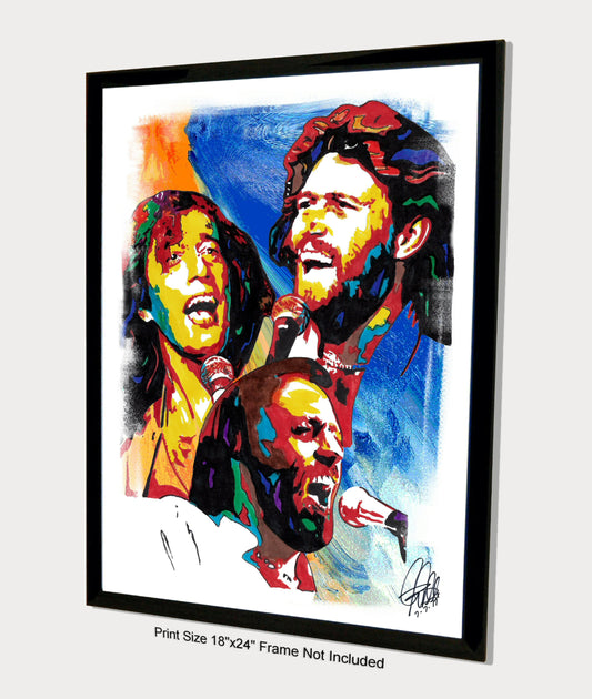 Bee Gees Barry Robin Maurice Gibb Pop Disco Music Poster Print Wall Art 18x24