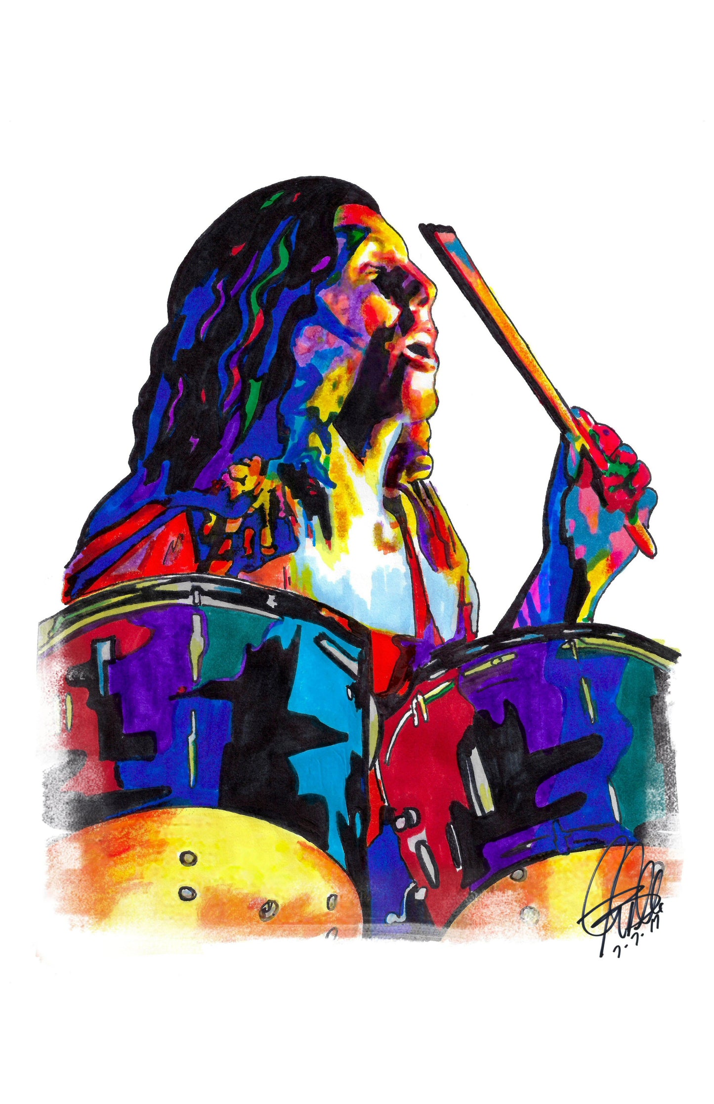 Bob Burns Lynyrd Skynyrd Drums Rock Music Poster Print Wall Art 11x17