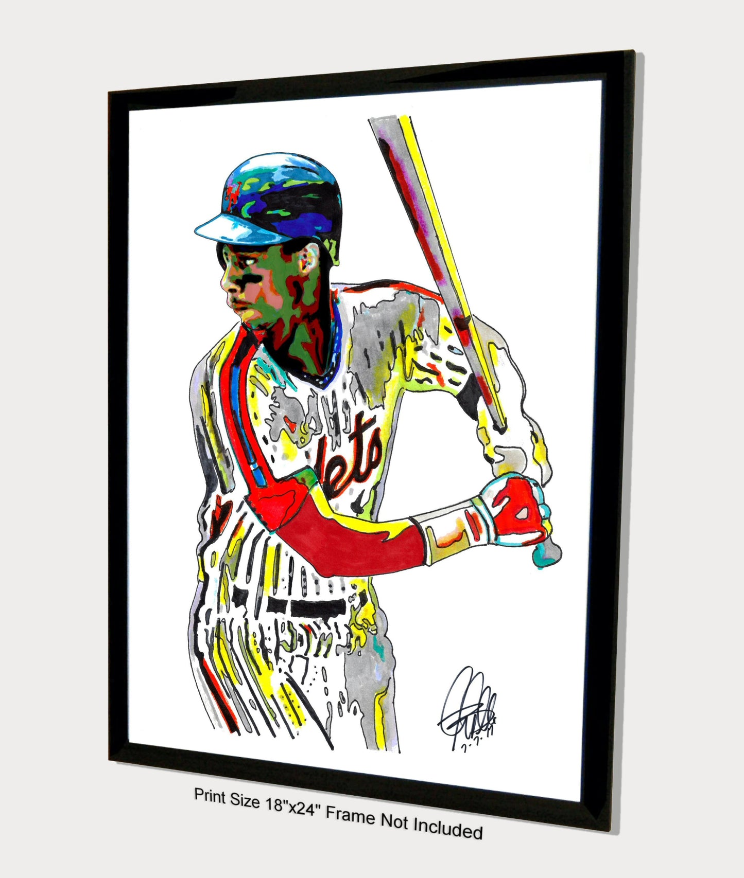 Darryl Strawberry New York Mets Baseball Poster Print Wall Art 18x24