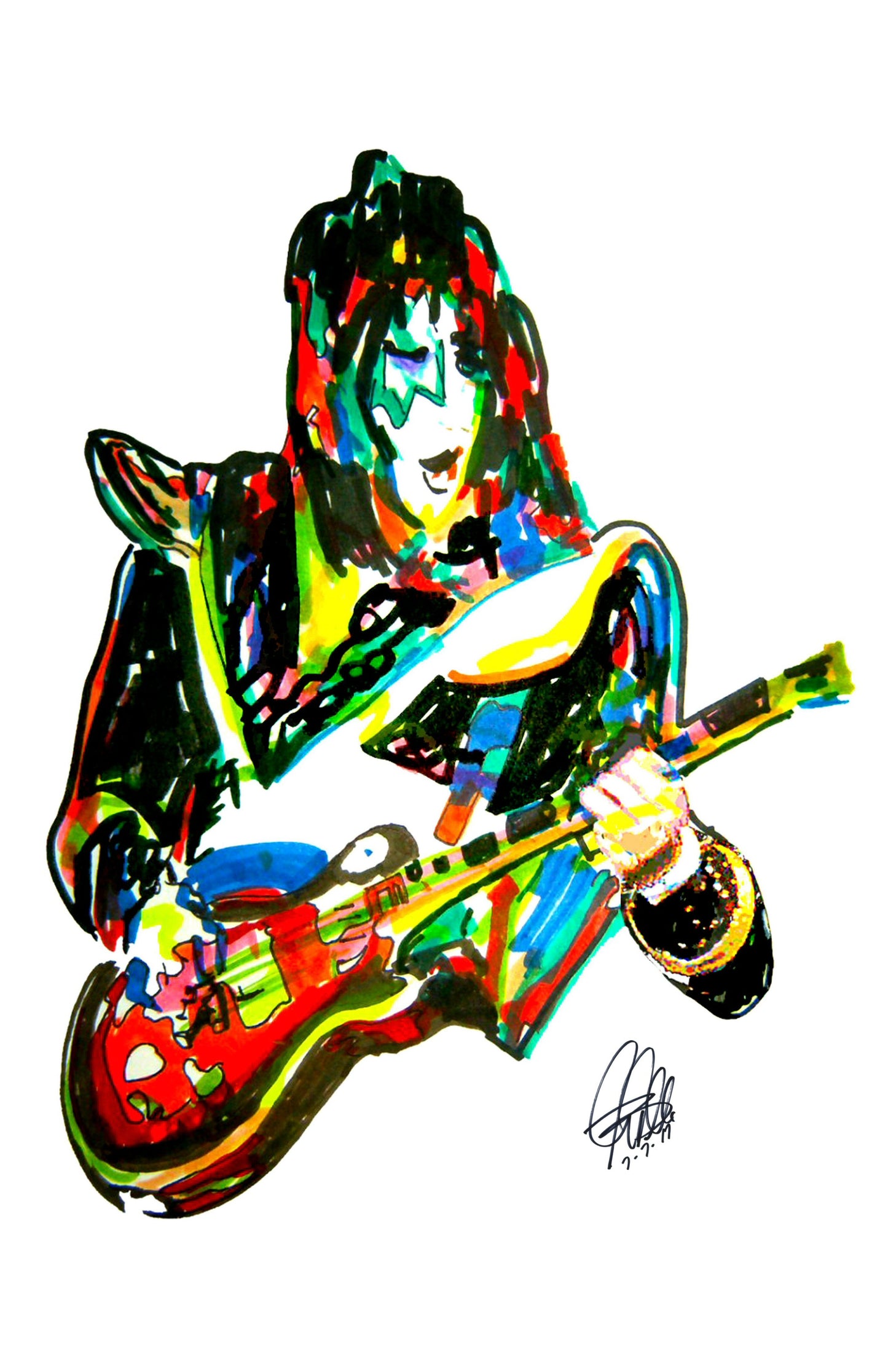 Ace Frehley Kiss New York Groove Guitar Rock Music Print Poster Wall Art 11x17
