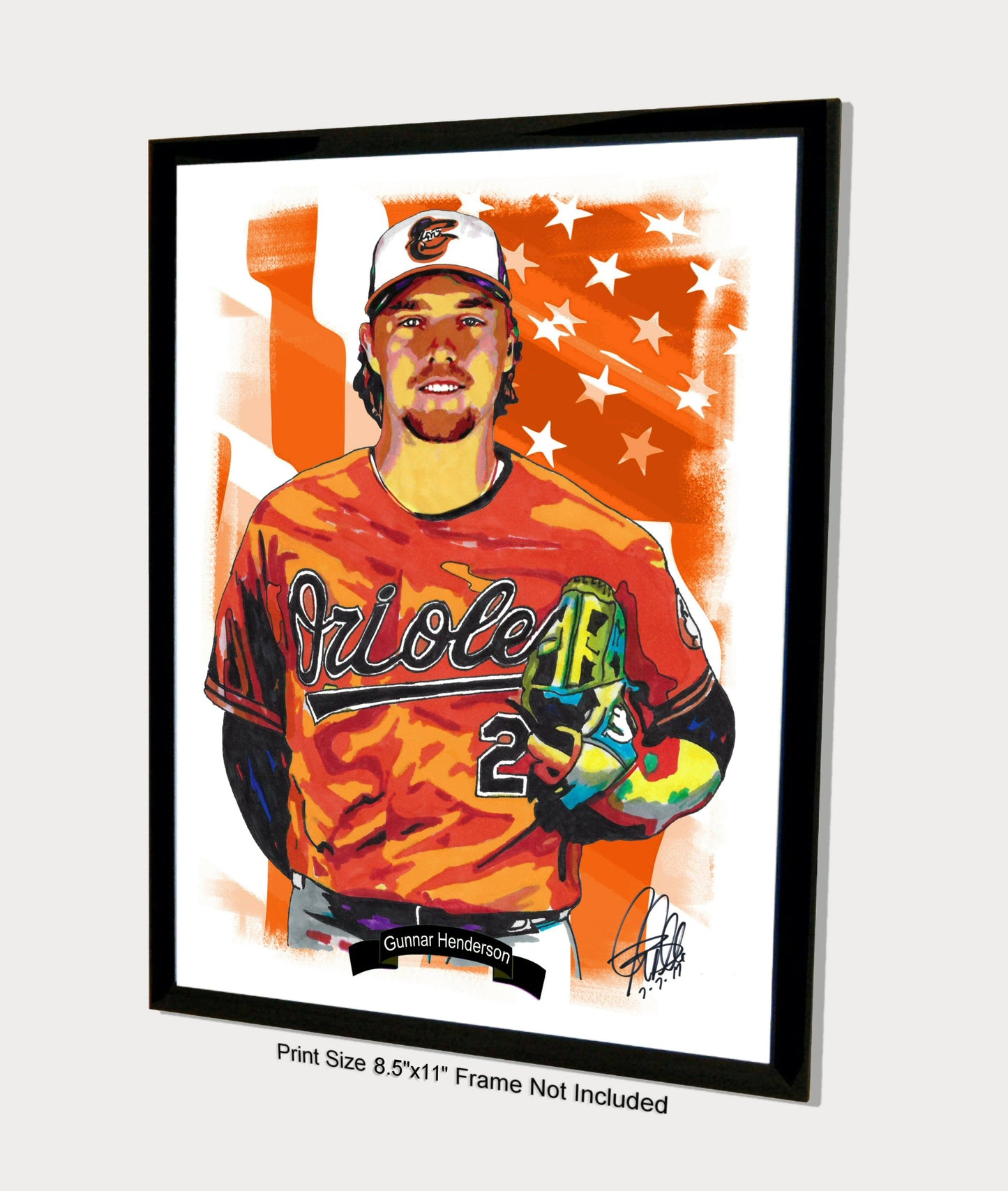 Gunnar Henderson Baltimore Orioles Baseball Sports Poster Print Wall Art 8.5x11