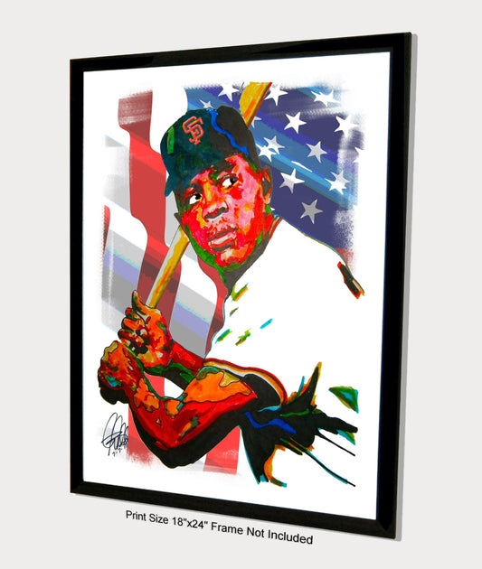 Willie Mays San Francisco Giants Baseball Sports Poster Print Wall Art 18x24