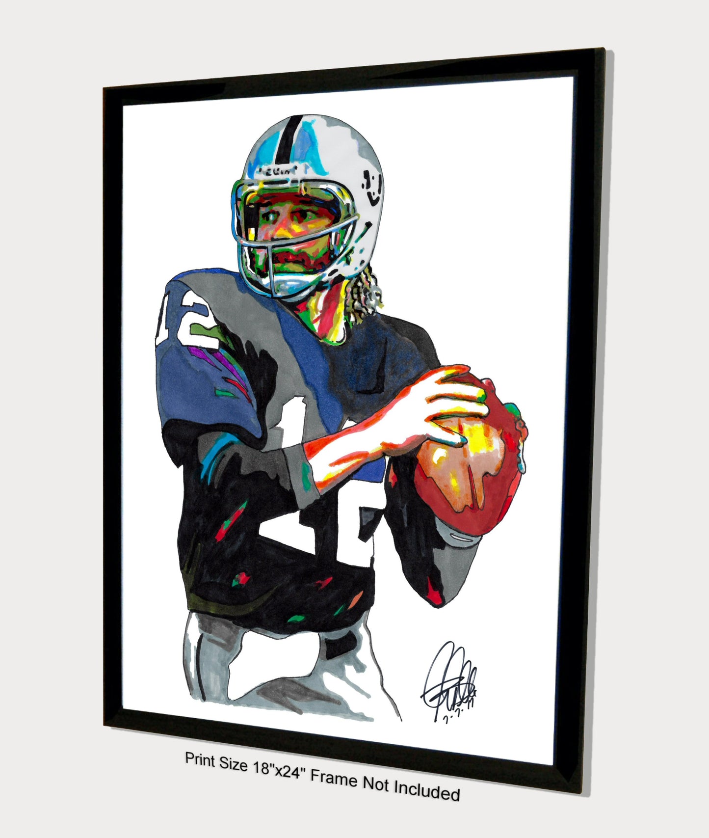 Ken Stabler Oakland Raiders Quarterback Football Poster Print Wall Art 18x24