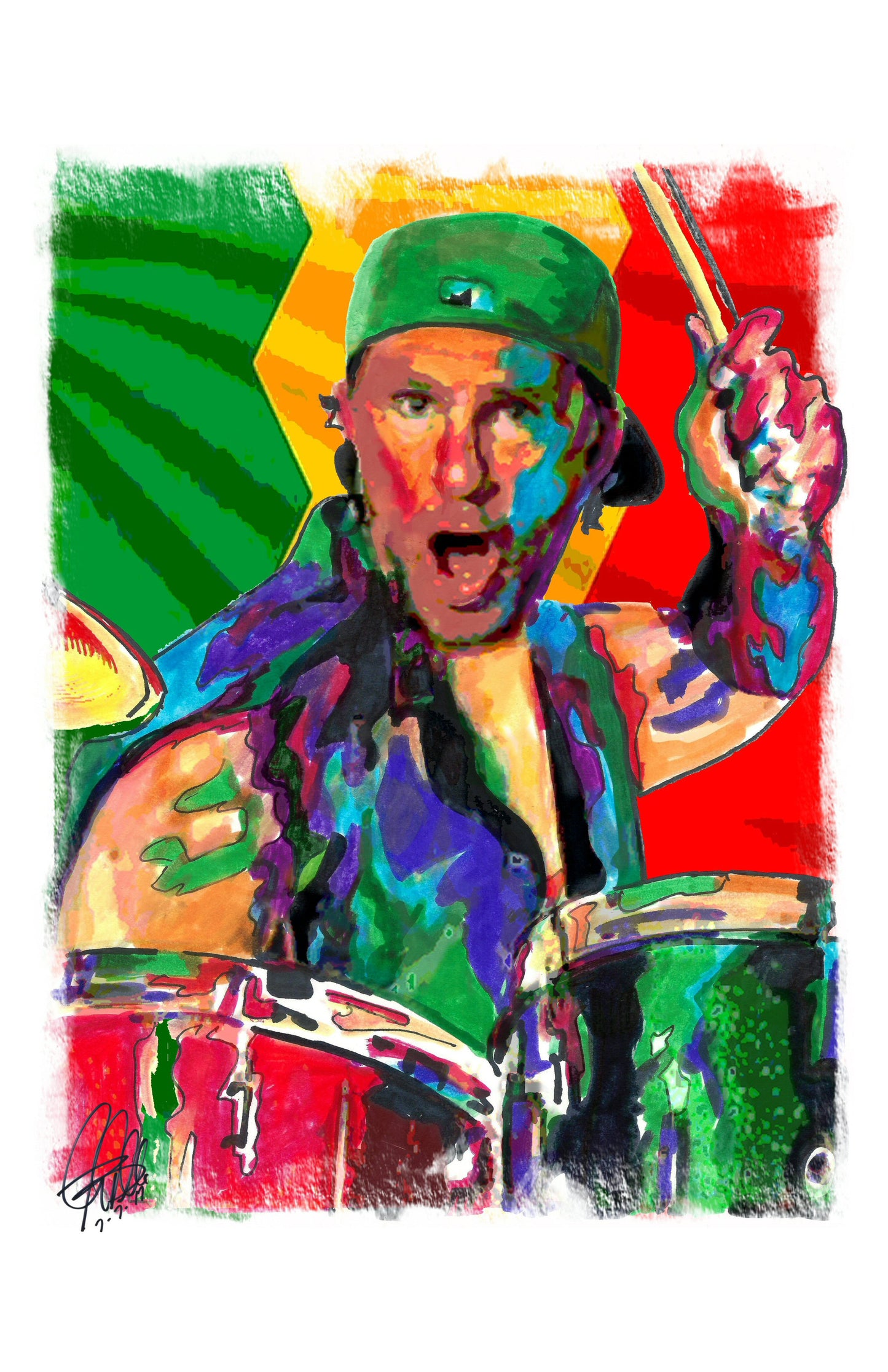Chad Smith Red Hot Chili Peppers Drums Funk Rock Poster Print Wall Art 11x17