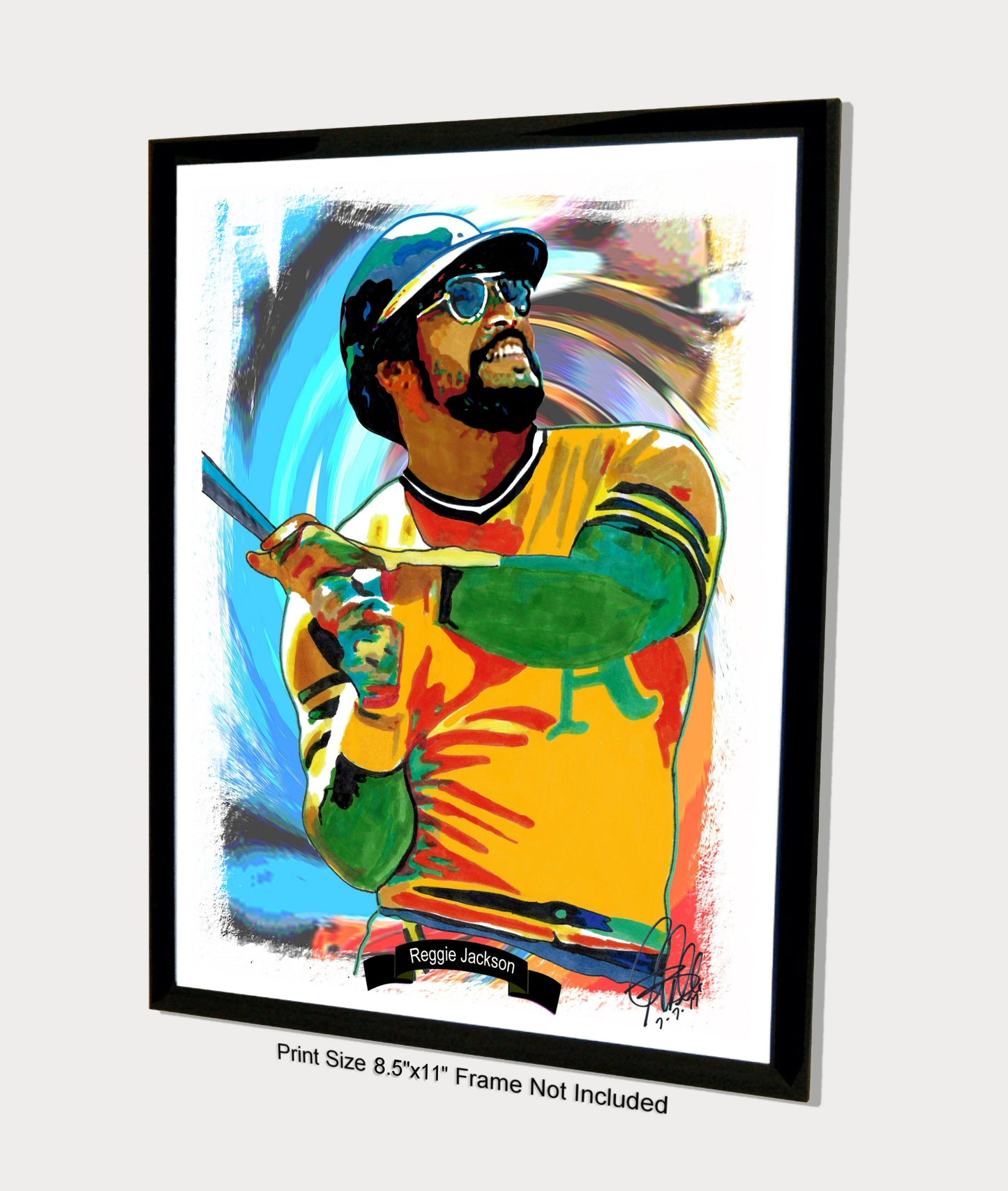 Reggie Jackson Oakland Athletics Baseball Sports Poster Print Wall Art 8.5x11