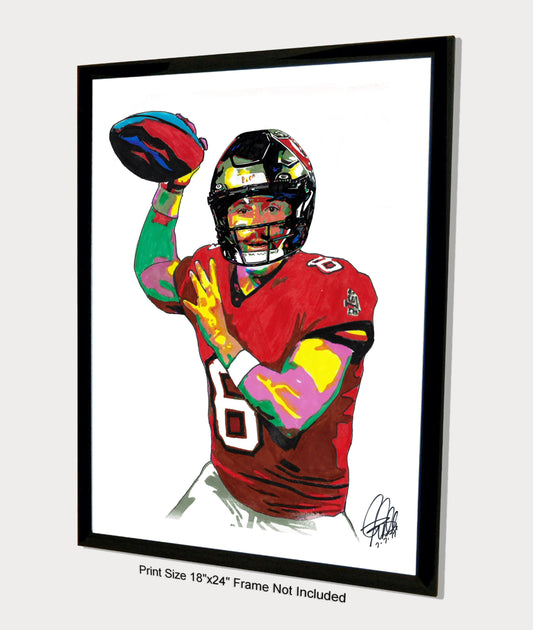 Baker Mayfield Tampa Bay Buccaneers Football Poster Print Wall Art 18x24