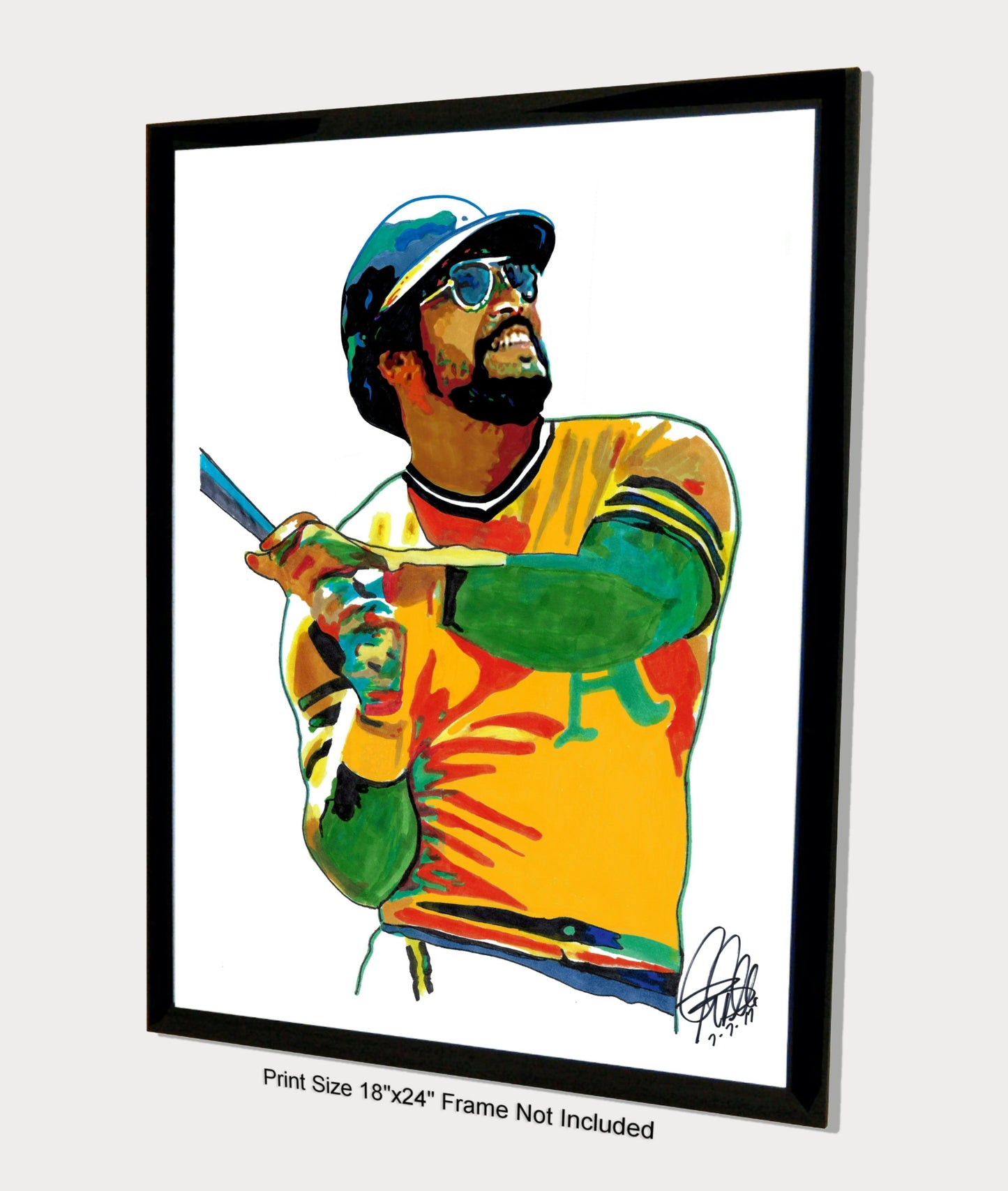 Reggie Jackson Oakland Athletics Baseball Right Fielder Poster Print Wall Art 18x24