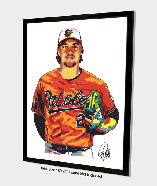 Gunnar Henderson Baltimore Orioles Baseball Print Poster Wall Art 18x24
