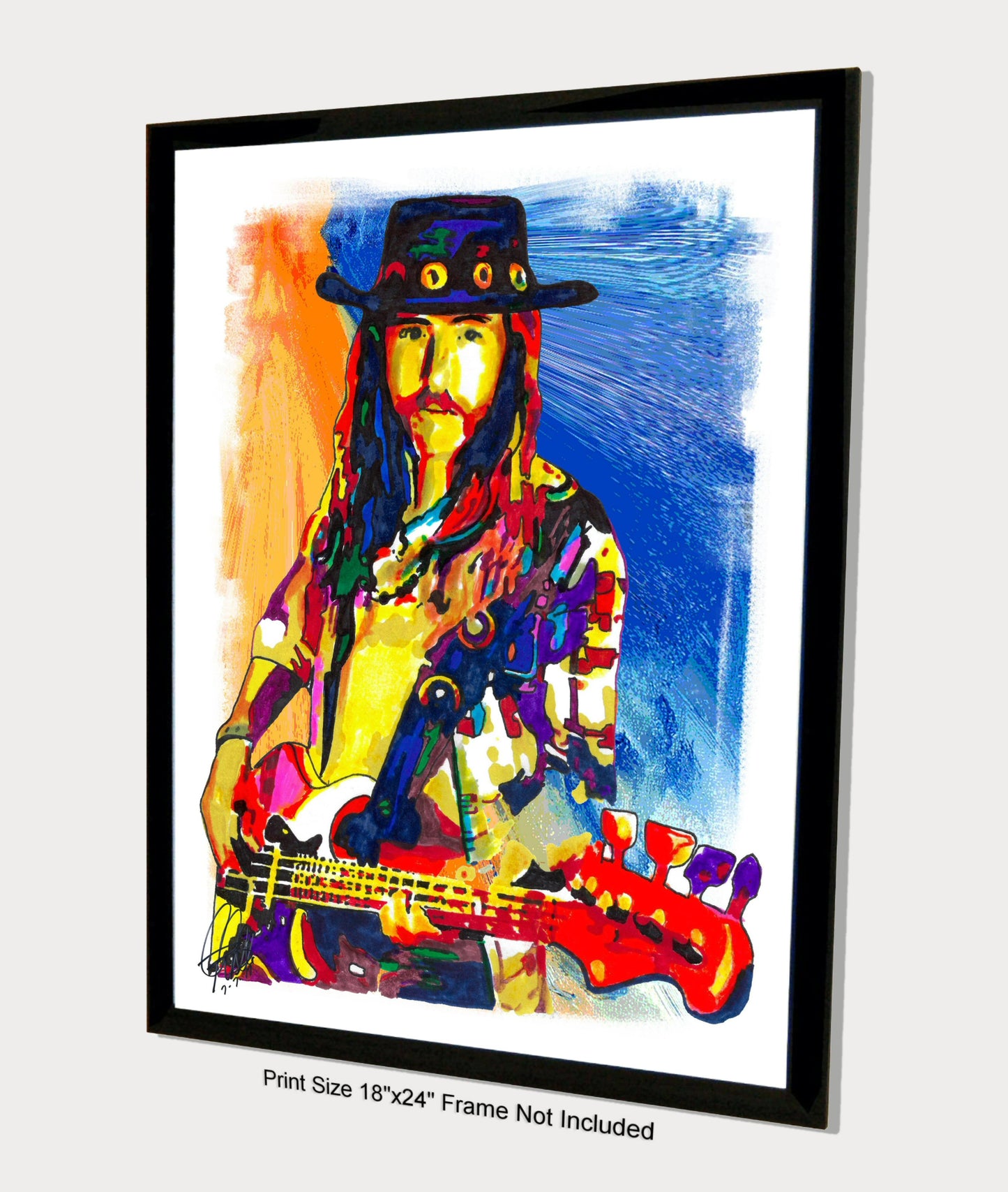 Berry Oakley Allman Brothers Southern Rock Music Print Poster Wall Art 18x24
