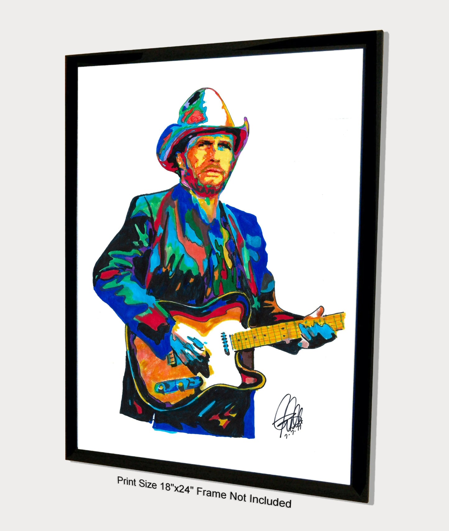 Merle Haggard Singer Guitar Outlaw Country Music Poster Print Wall Art 18x24