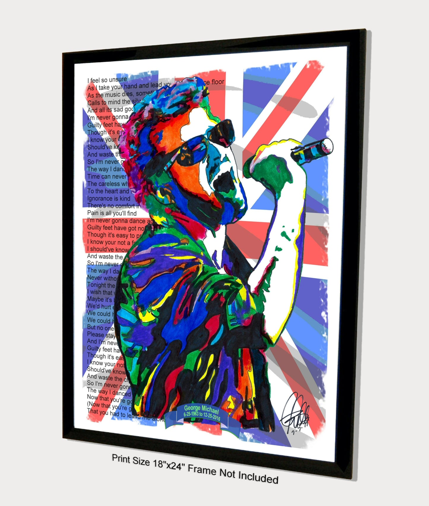George Michael Singer Dance Pop Music Poster Print Wall Art 18x24