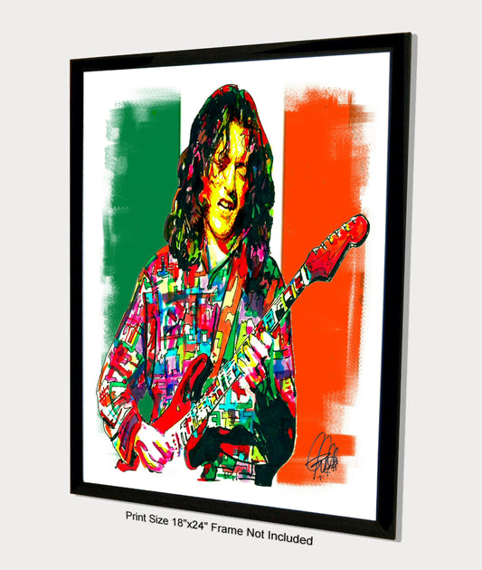 Rory Gallagher Guitar Blues Rock Music Poster Print Wall Art 18x24