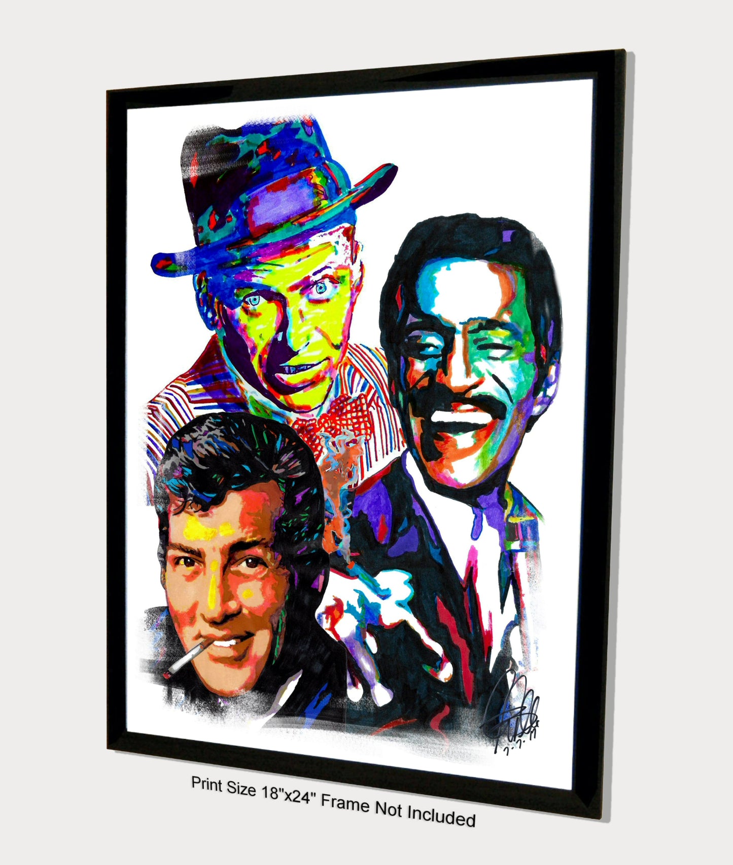 Rat Pack Frank Sinatra Sammy Davis Jr Dean Martin Music Print Wall Art 18x24