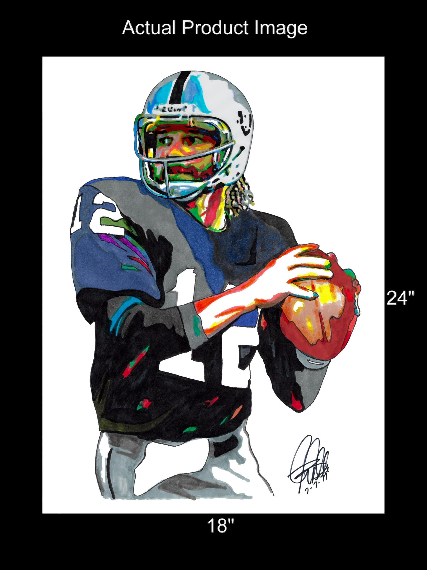 Ken Stabler Oakland Raiders Quarterback Football Poster Print Wall Art 18x24