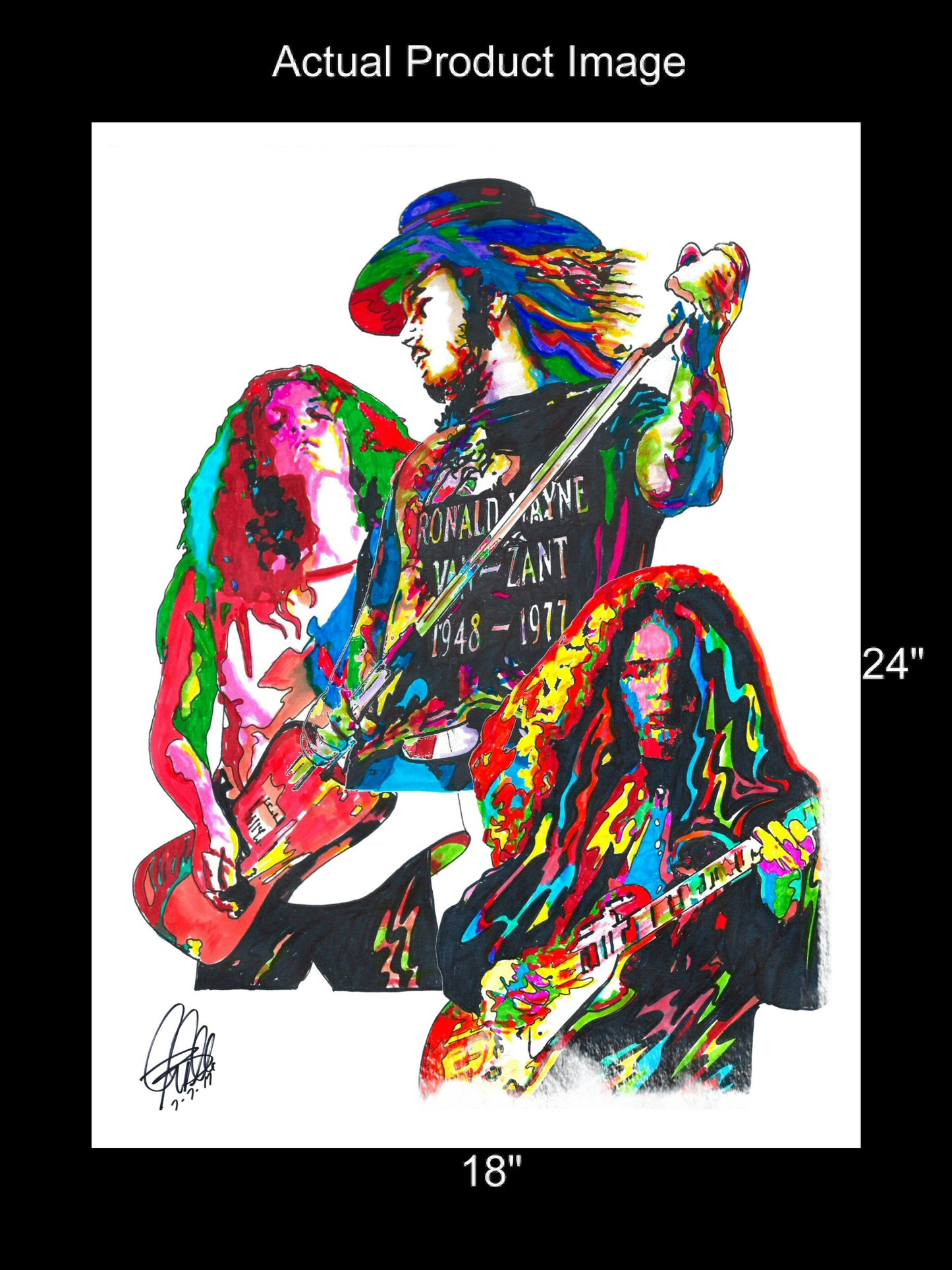 Lynyrd Skynyrd Ronnie Van Zant Country Rock Music Poster Print Wall Art 18x24