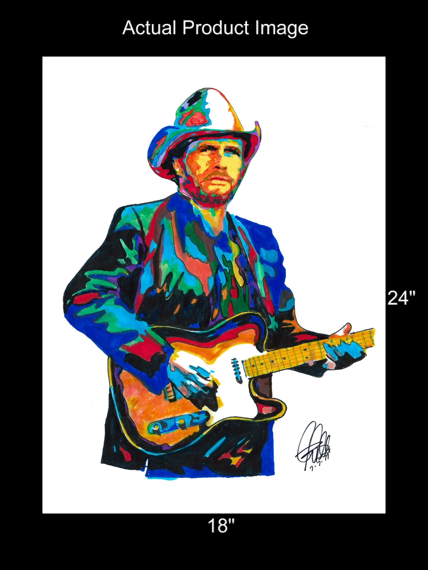 Merle Haggard Singer Guitar Outlaw Country Music Poster Print Wall Art 18x24