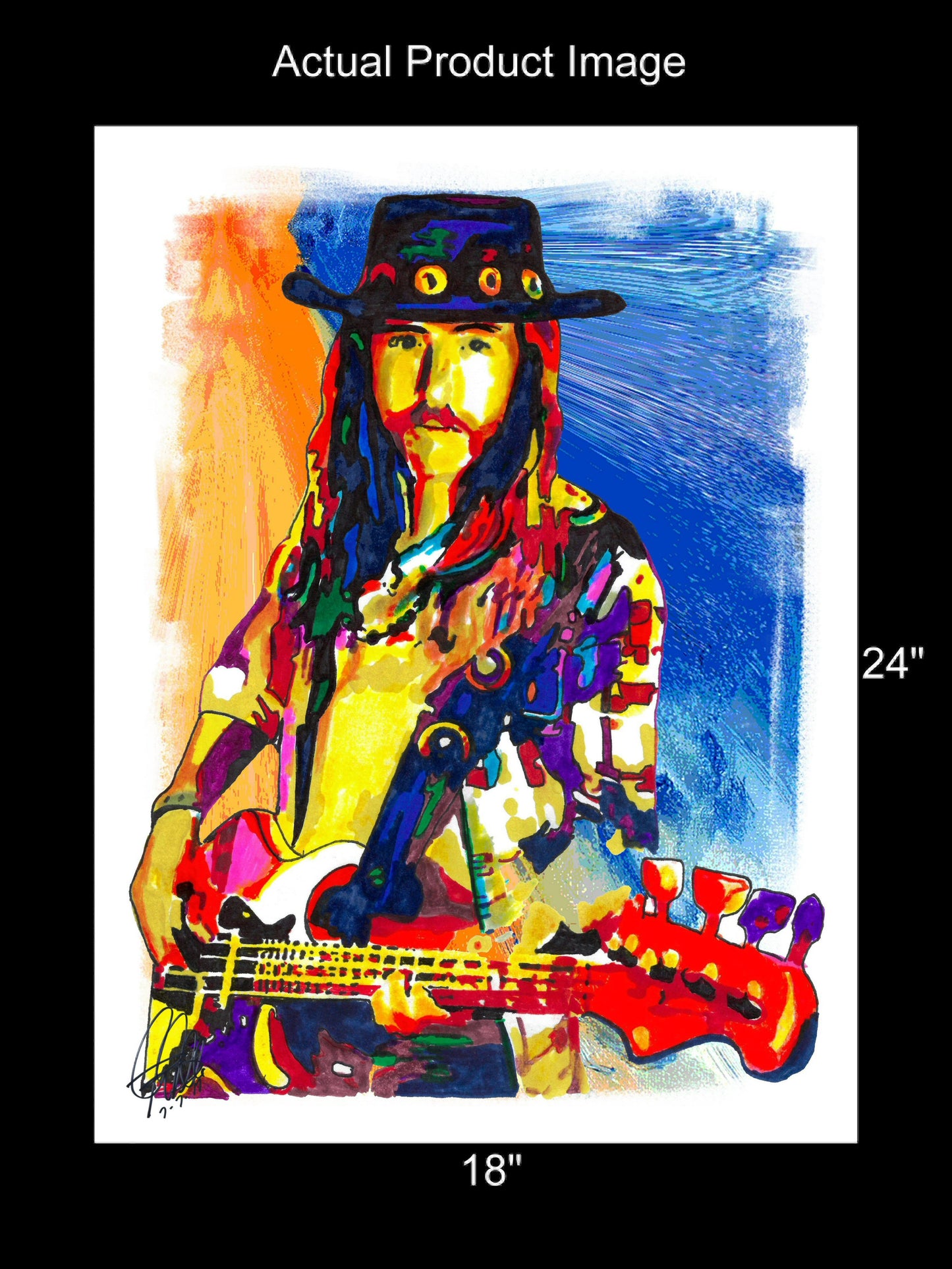 Berry Oakley Allman Brothers Southern Rock Music Print Poster Wall Art 18x24