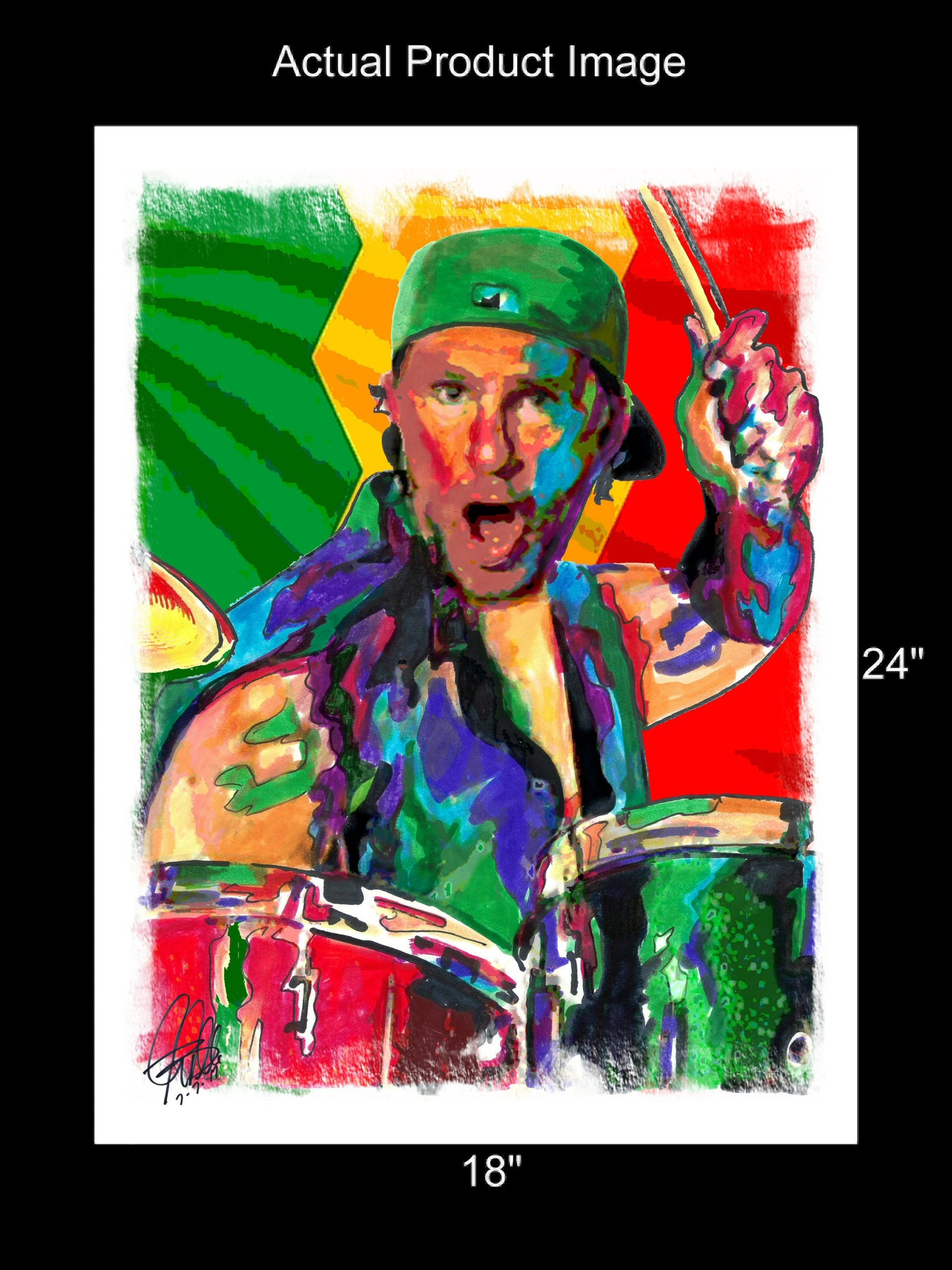 Chad Smith Red Hot Chili Peppers Drums Funk Rock Poster Print Wall Art 18x24