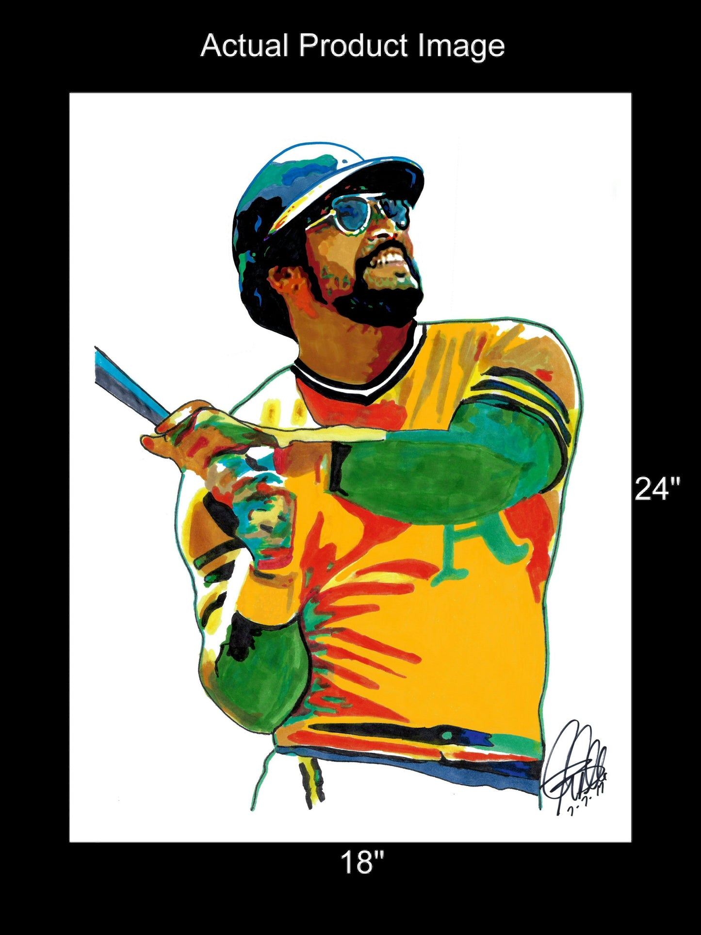 Reggie Jackson Oakland Athletics Baseball Right Fielder Poster Print Wall Art 18x24