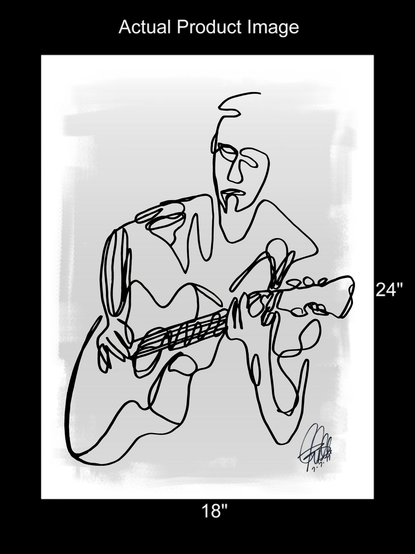 Acoustic Guitar Player Music Poster Print Wall Art 18x24