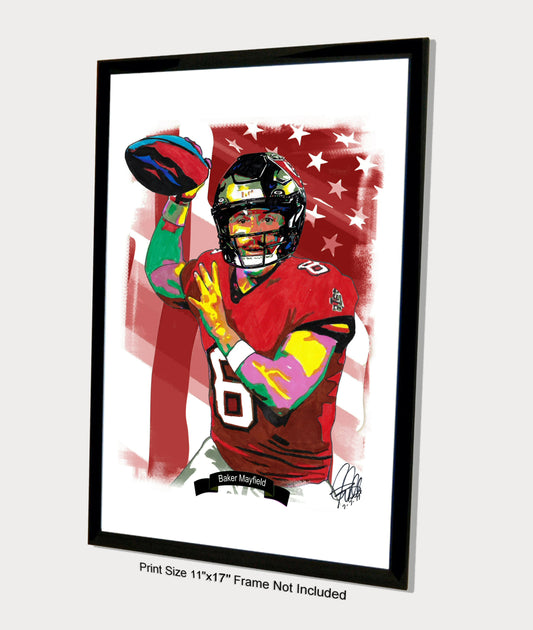 Baker Mayfield Tampa Bay Buccaneers Football QB Poster Print Wall Art 11x17