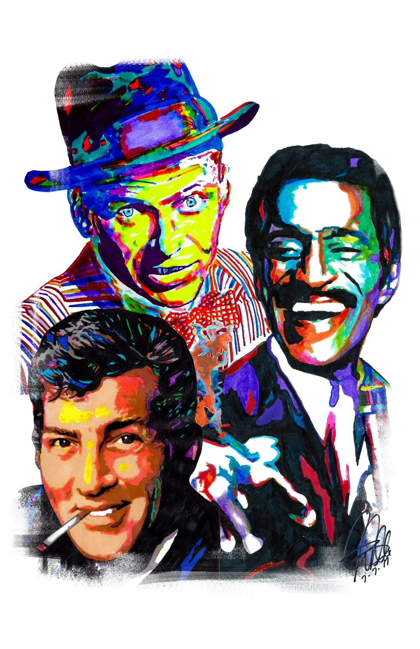 Rat Pack Frank Sinatra Sammy Davis Jr Dean Martin Music Print Wall Art 11x17