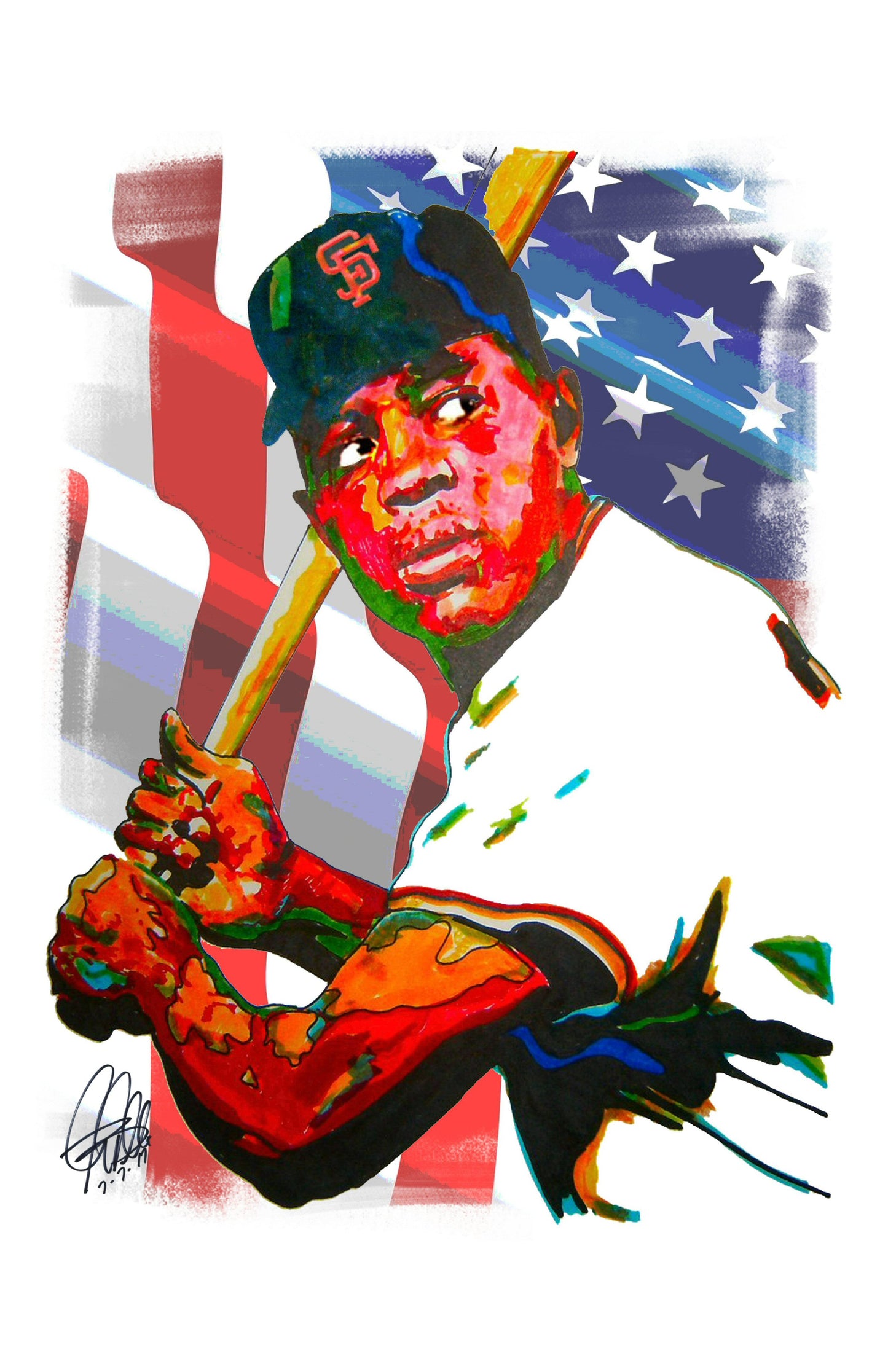Willie Mays San Francisco Giants Baseball Sports Poster Print Wall Art 11x17